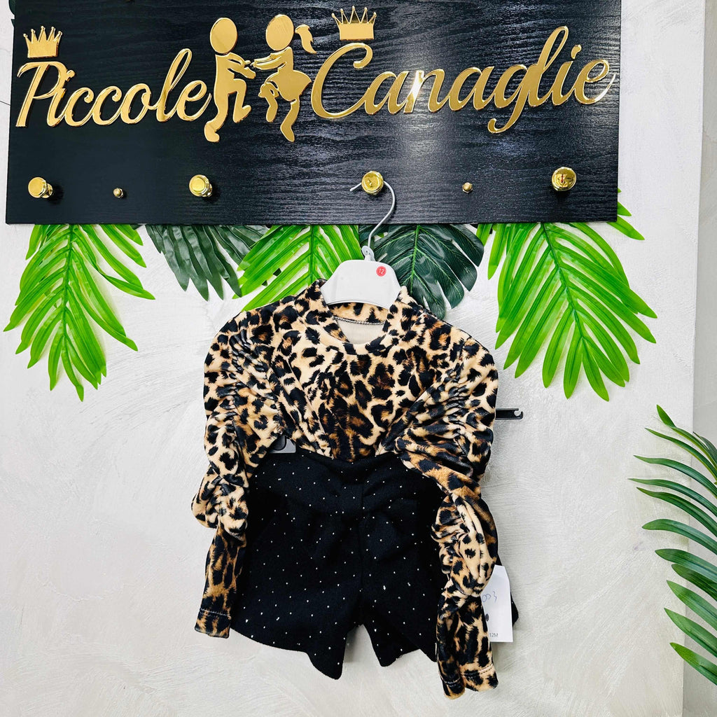 Completo Maglia Ciniglia Lepardata