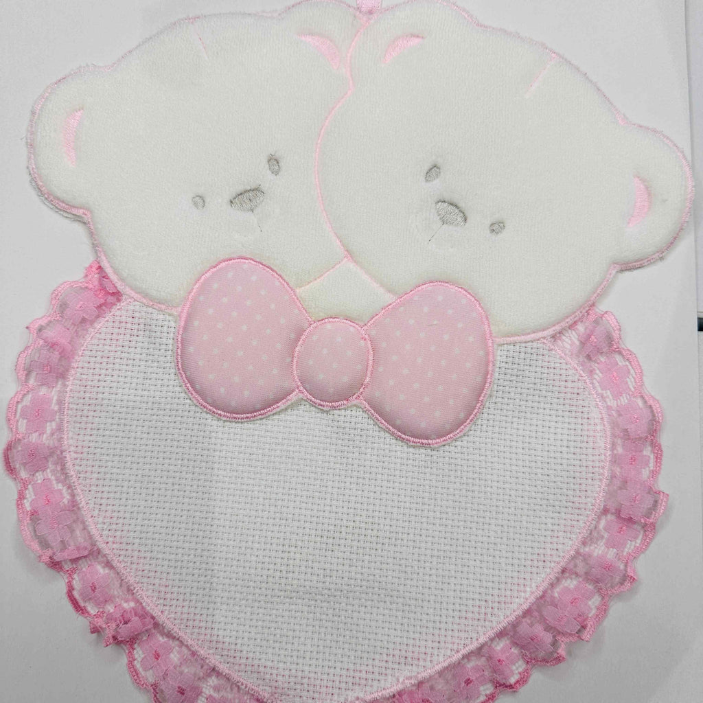 Fiocco nascita Orsi rosa.      dim.25x30
