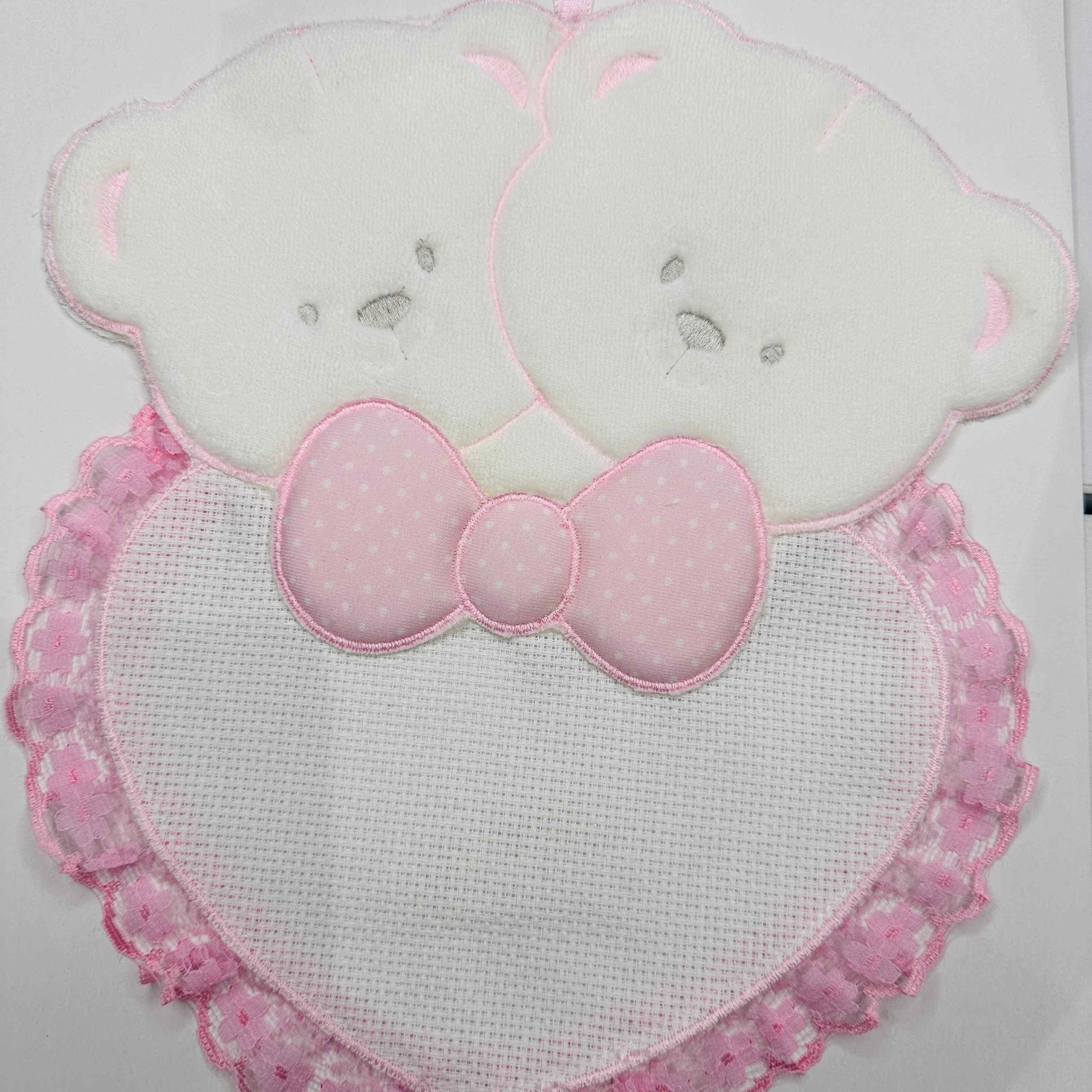 Fiocco nascita Orsi rosa.      dim.25x30