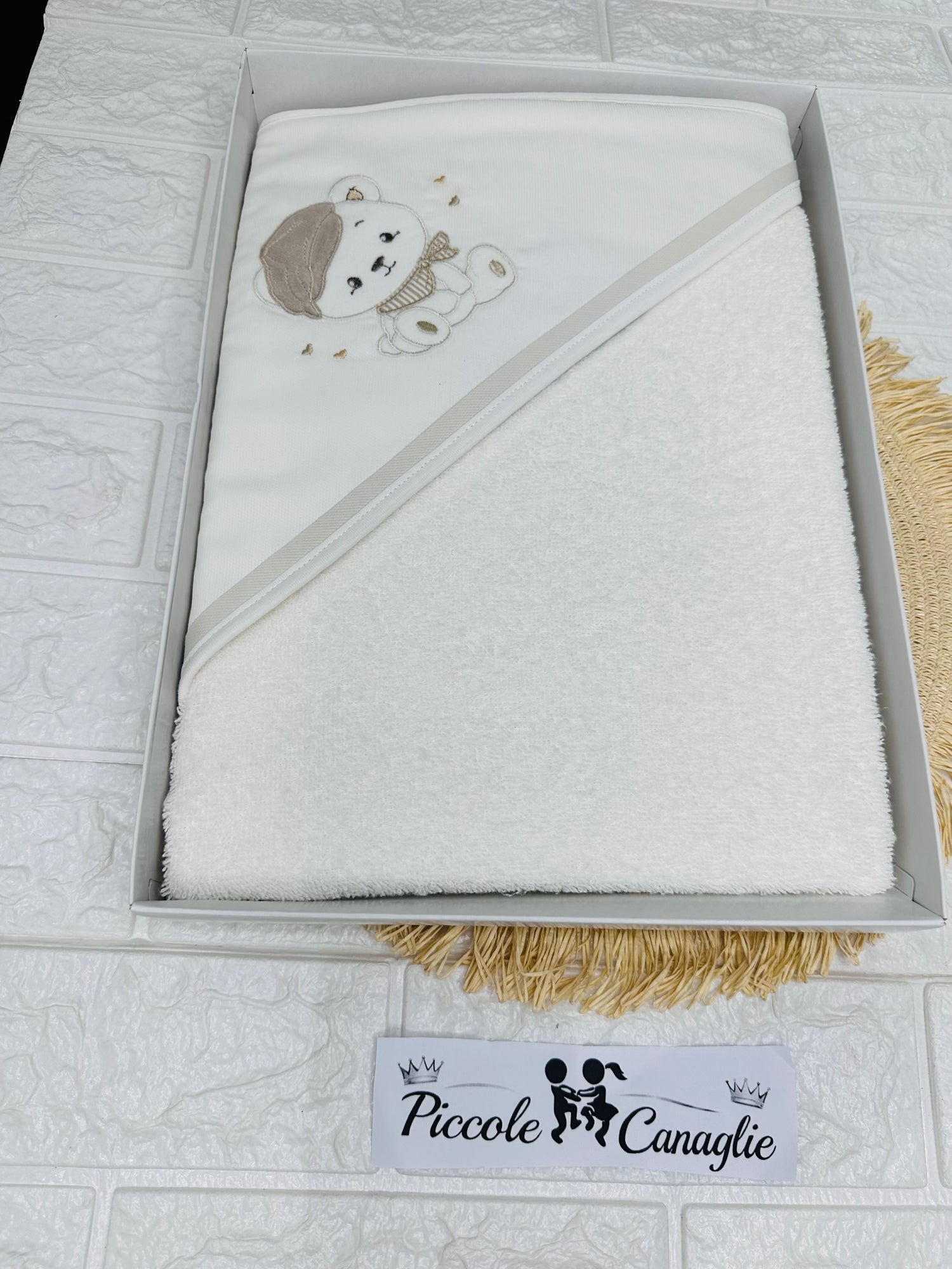 Accappatoio Cotone Orso Birichino Beige At001179