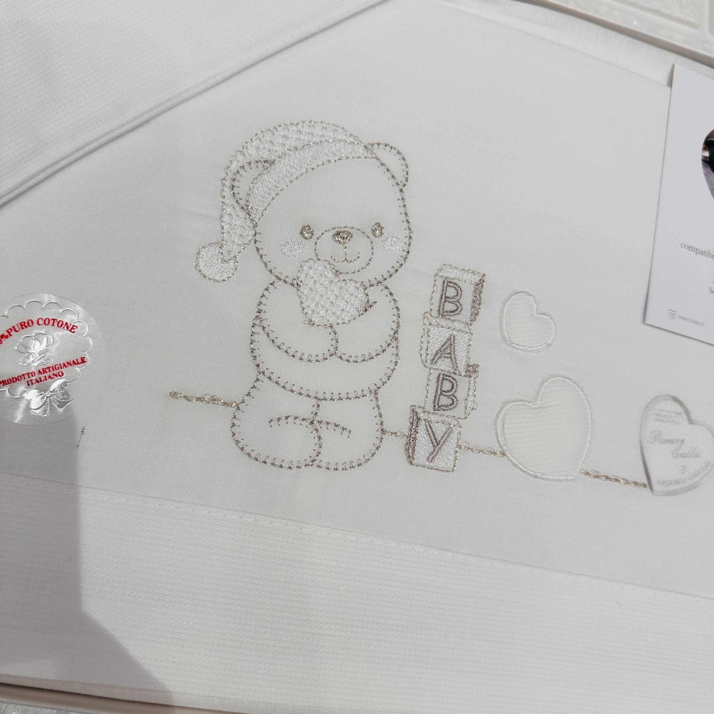 Lenzuola Next to me orso baby bianco