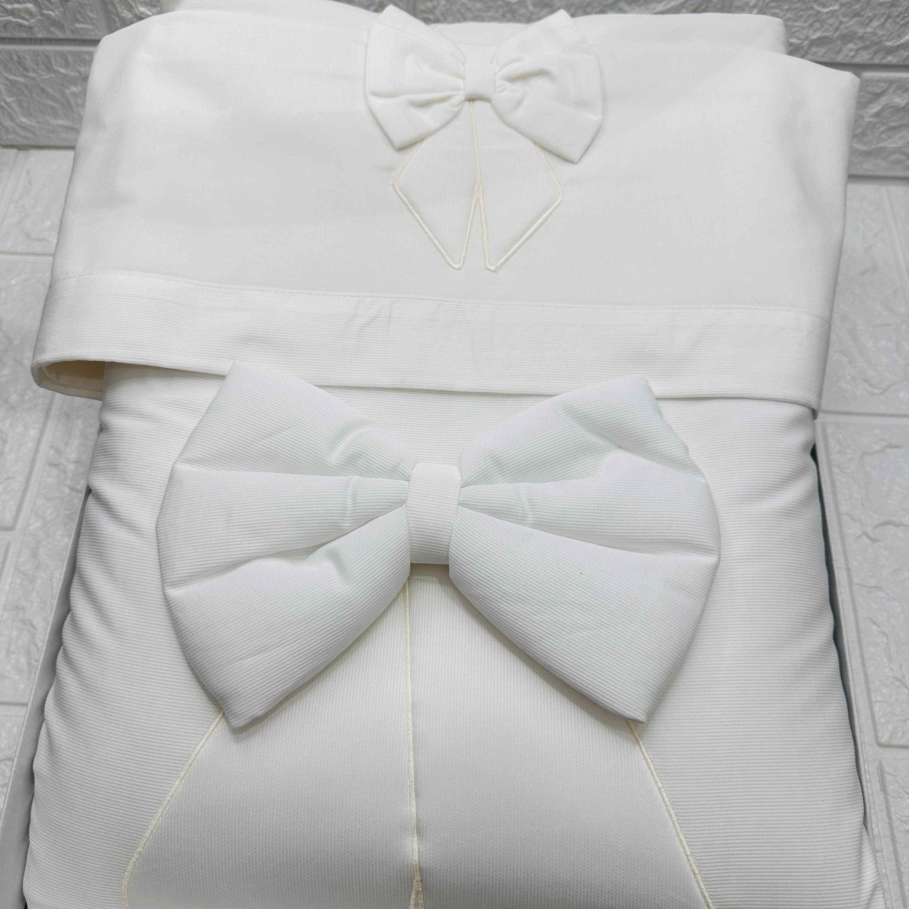 Set completo carrozzina fiocco bianco