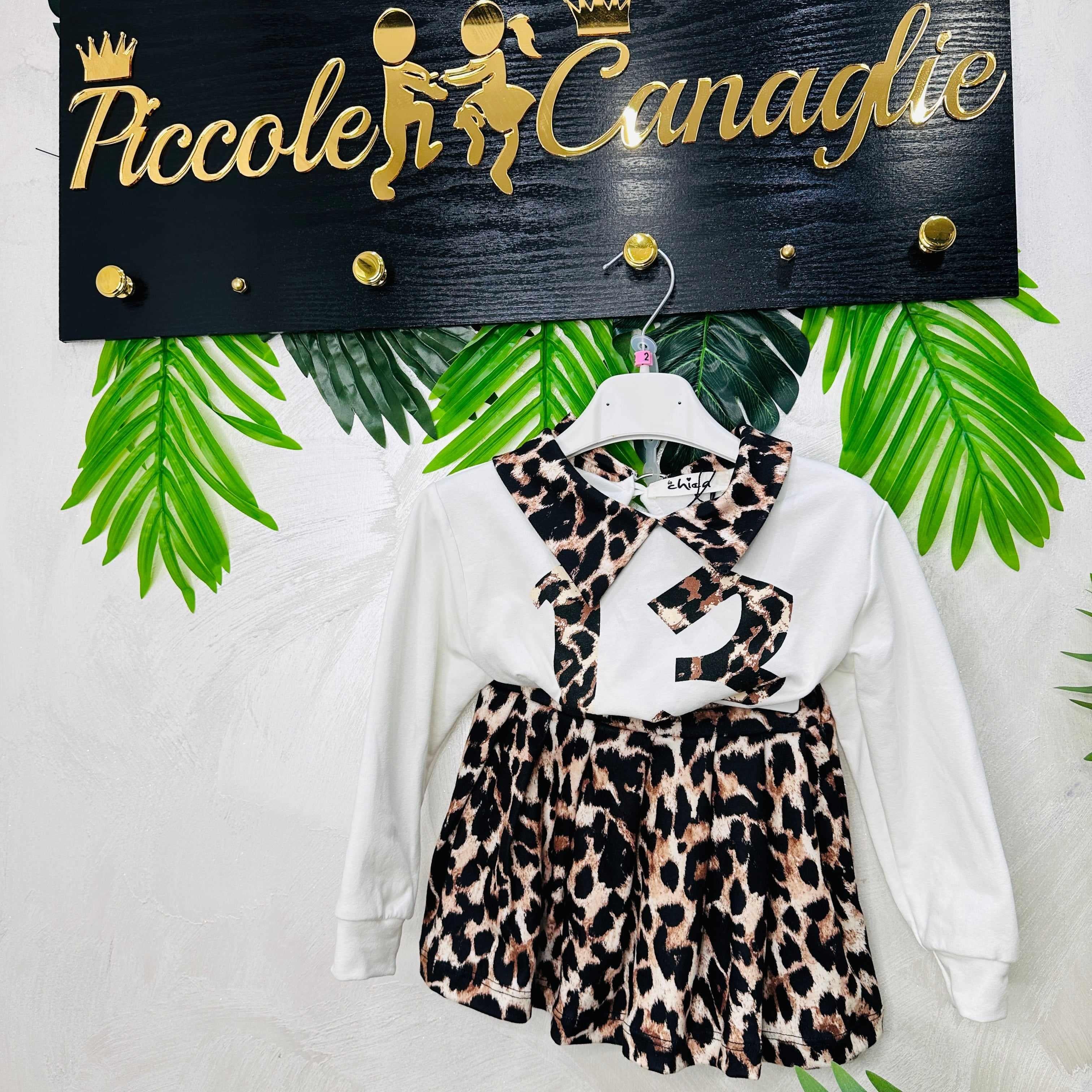 Completo bimba College Leopardato