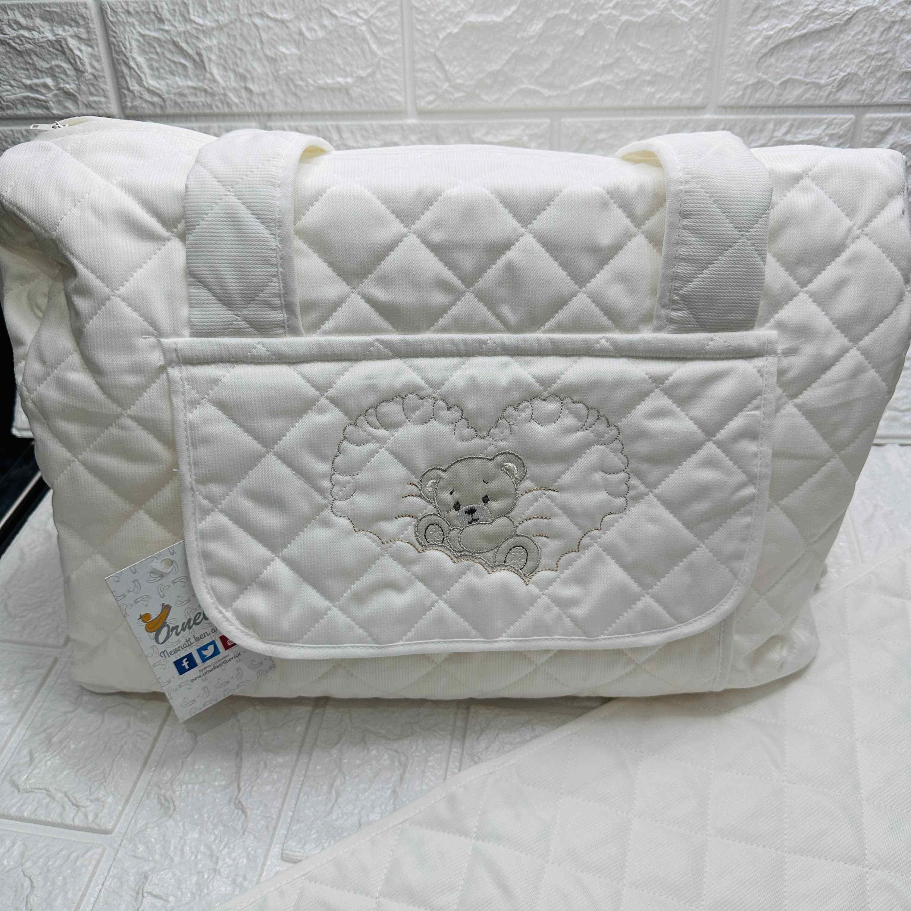 Borsa Nascita orso nuvola panna.                  dim 45x30x18