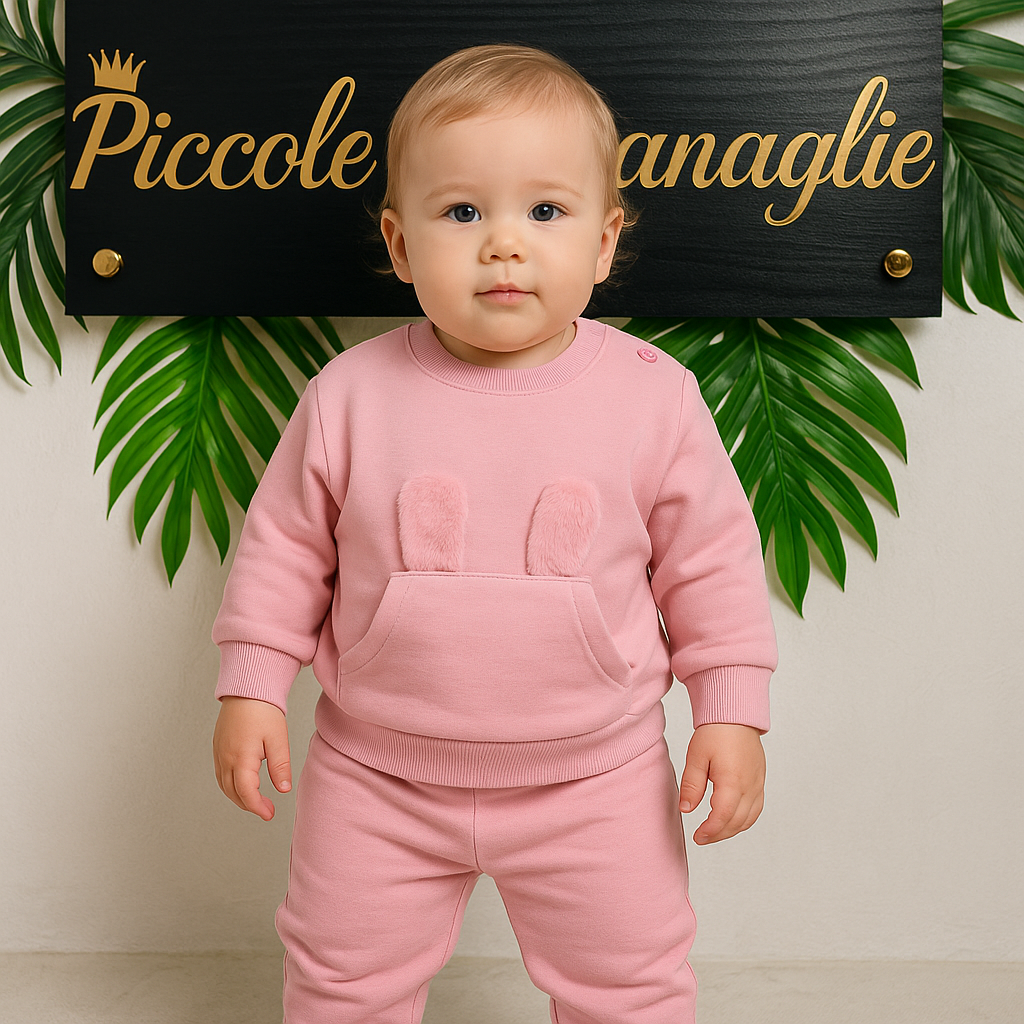 Tuta Coniglio rosa  Felpata