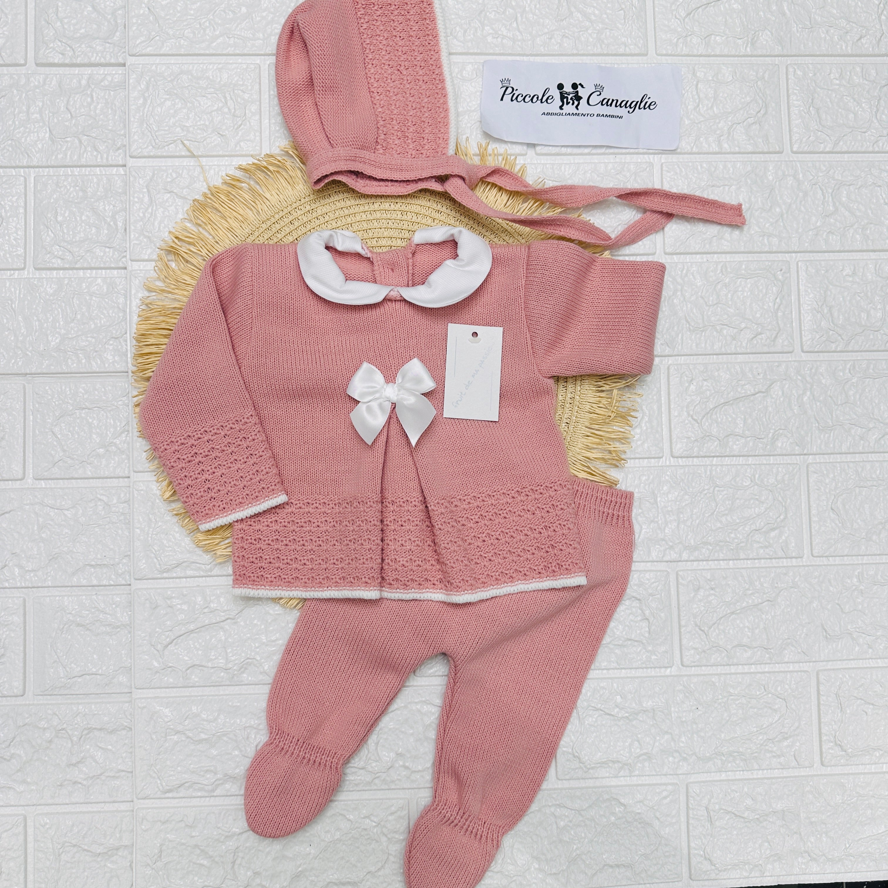 Completo 0-3 mesi rosa antico 1708