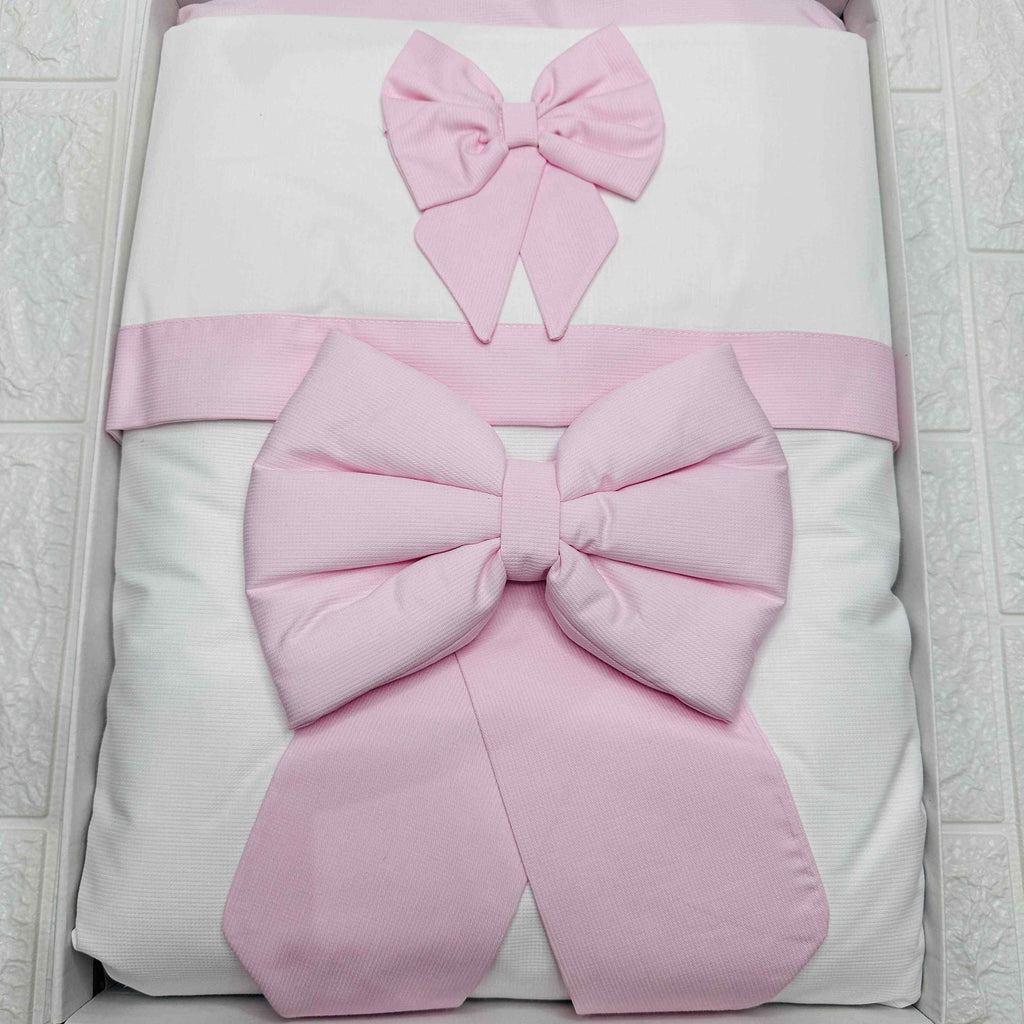 Set completo nascita ciniglia fiocco rosa
