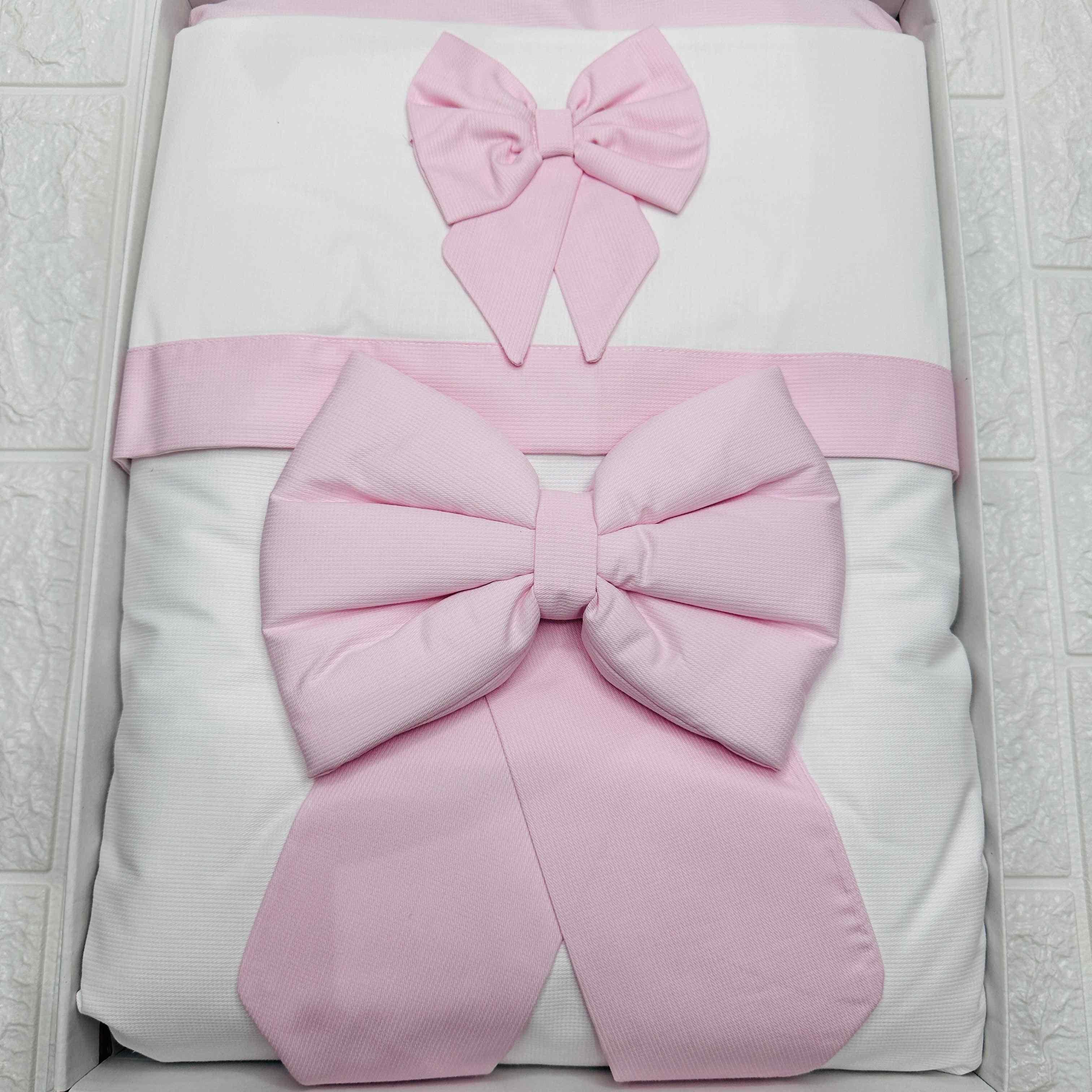 Set completo nascita ciniglia fiocco rosa