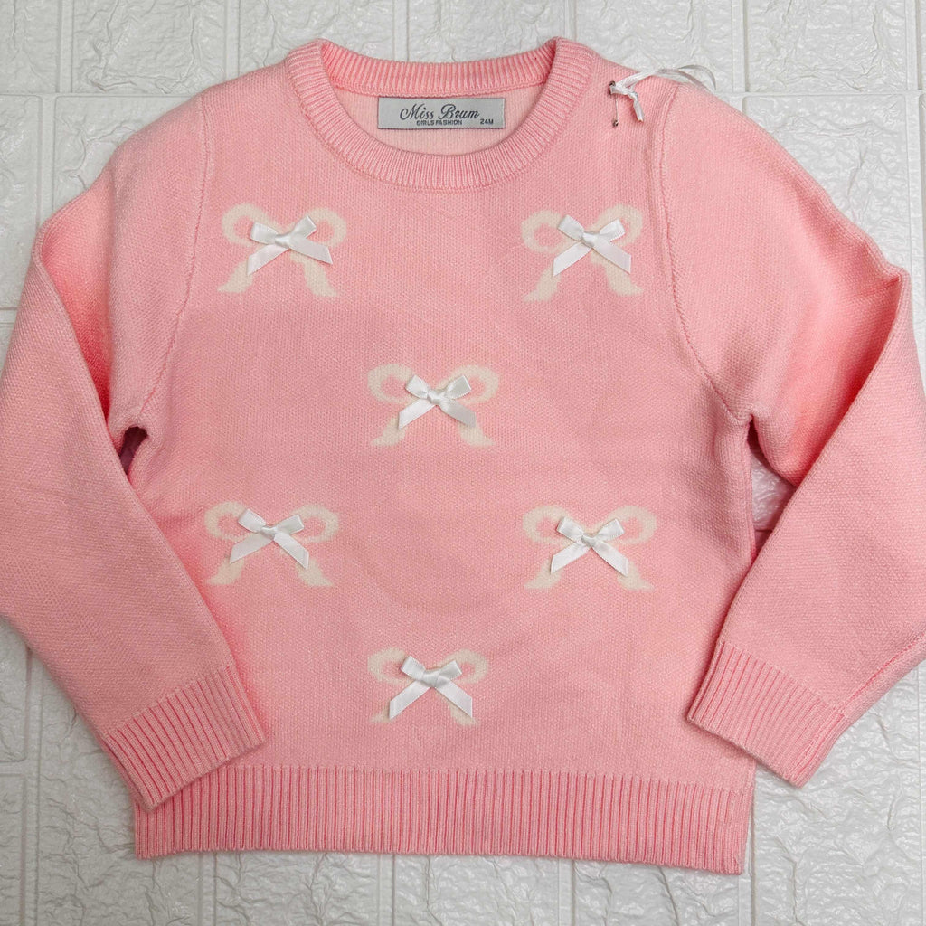Maglioncino fiocchetti rosa