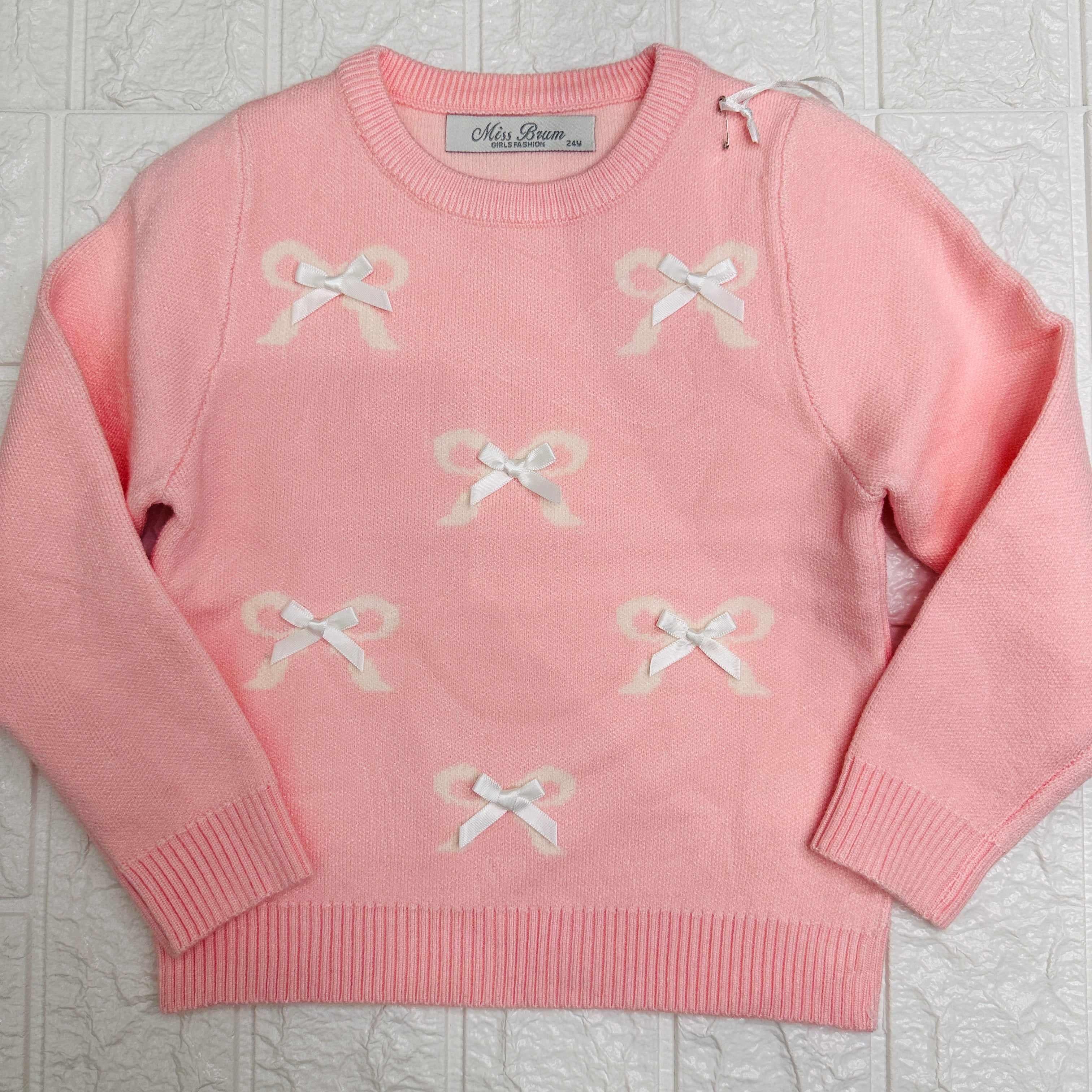 Maglioncino fiocchetti rosa