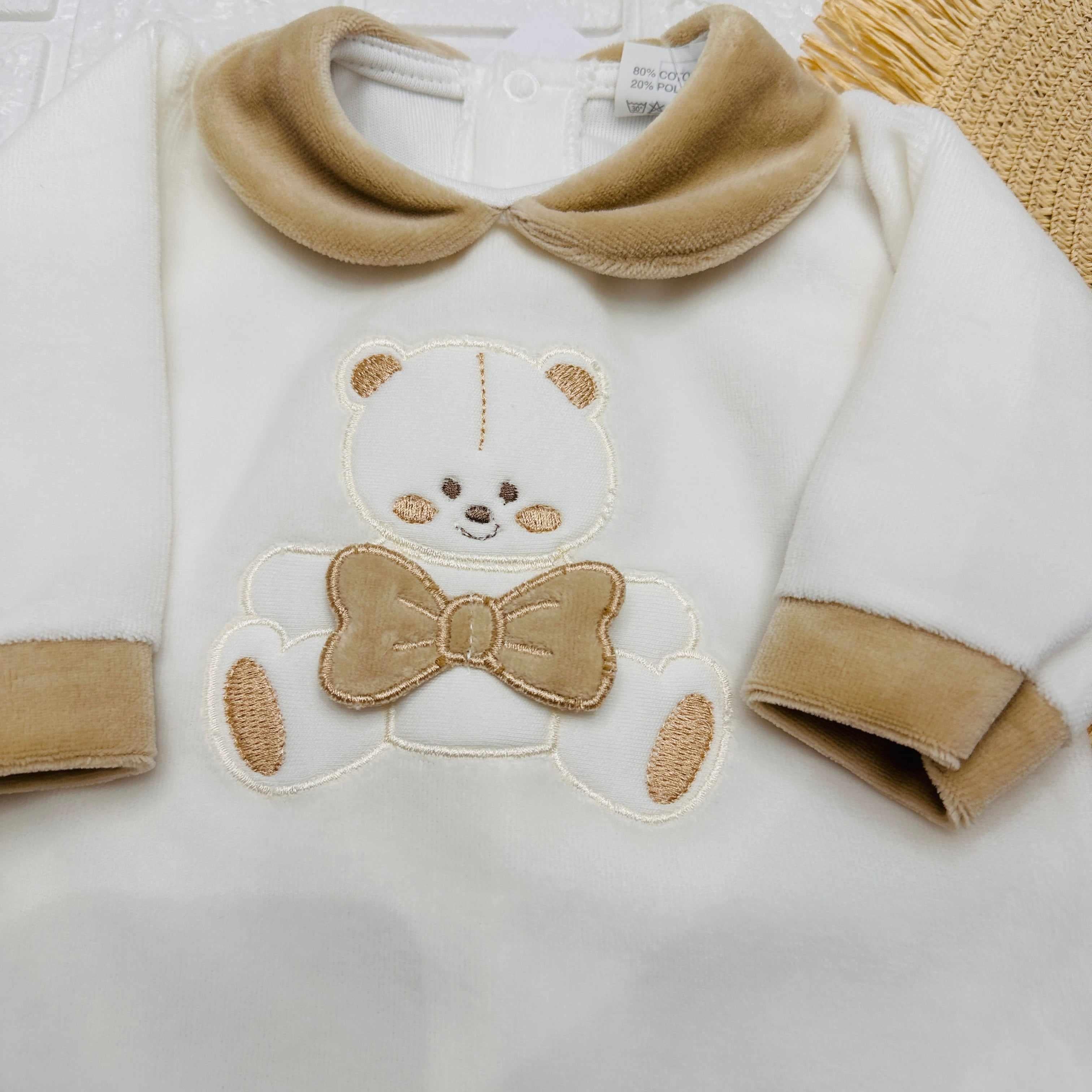 Tutina ciniglia orso bianco beige 30411