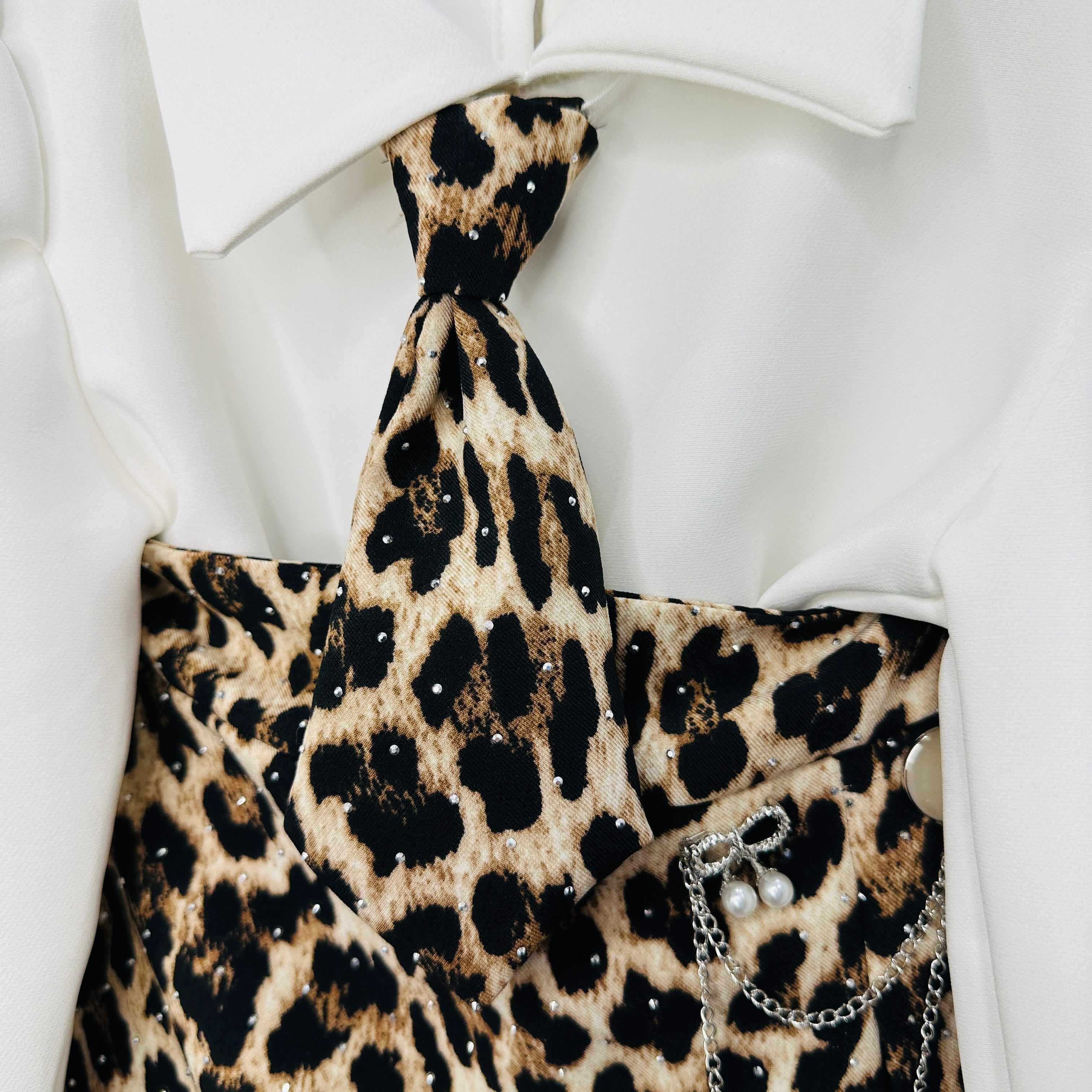 Completo bimba cravatta animalier