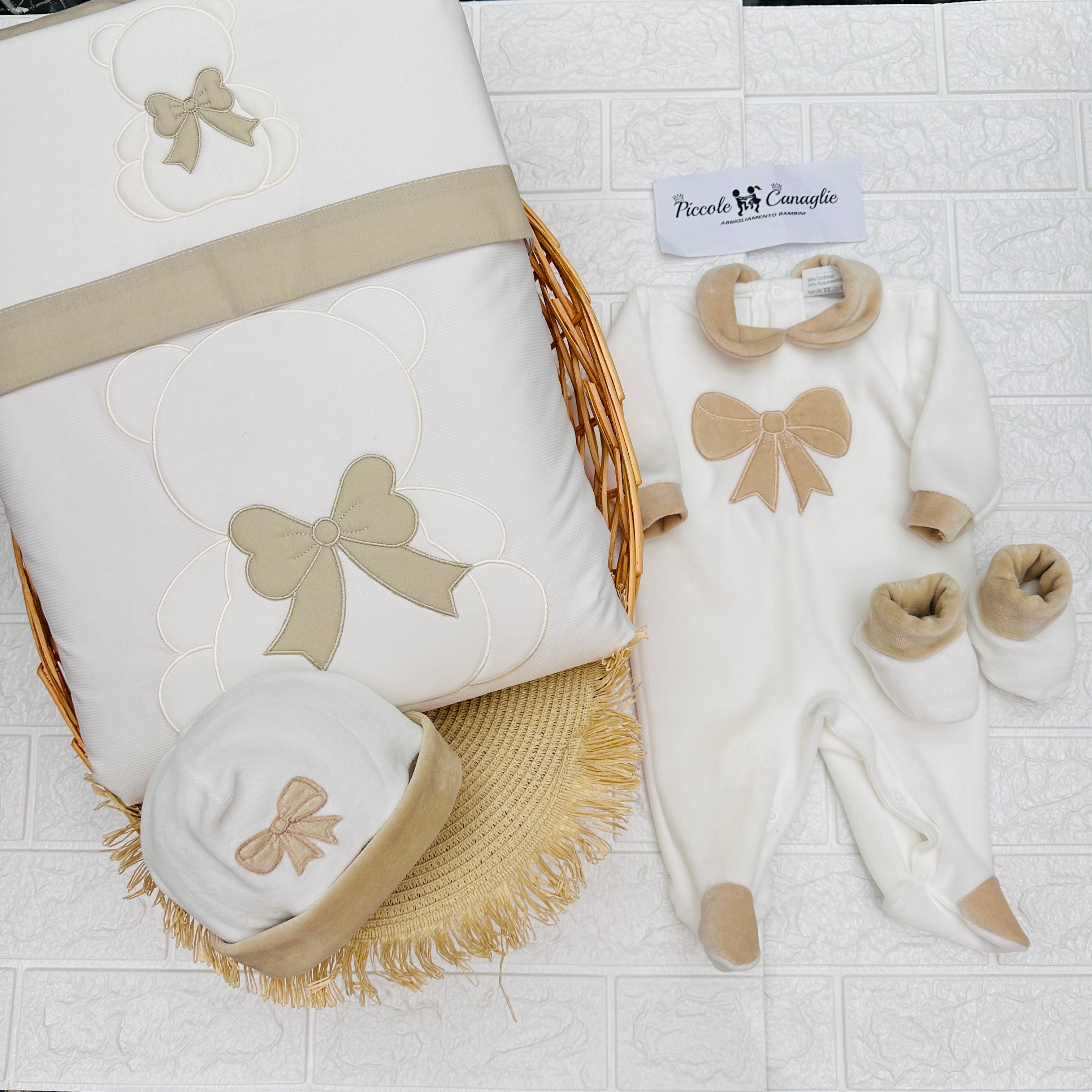 Set nascita fiocco Begie