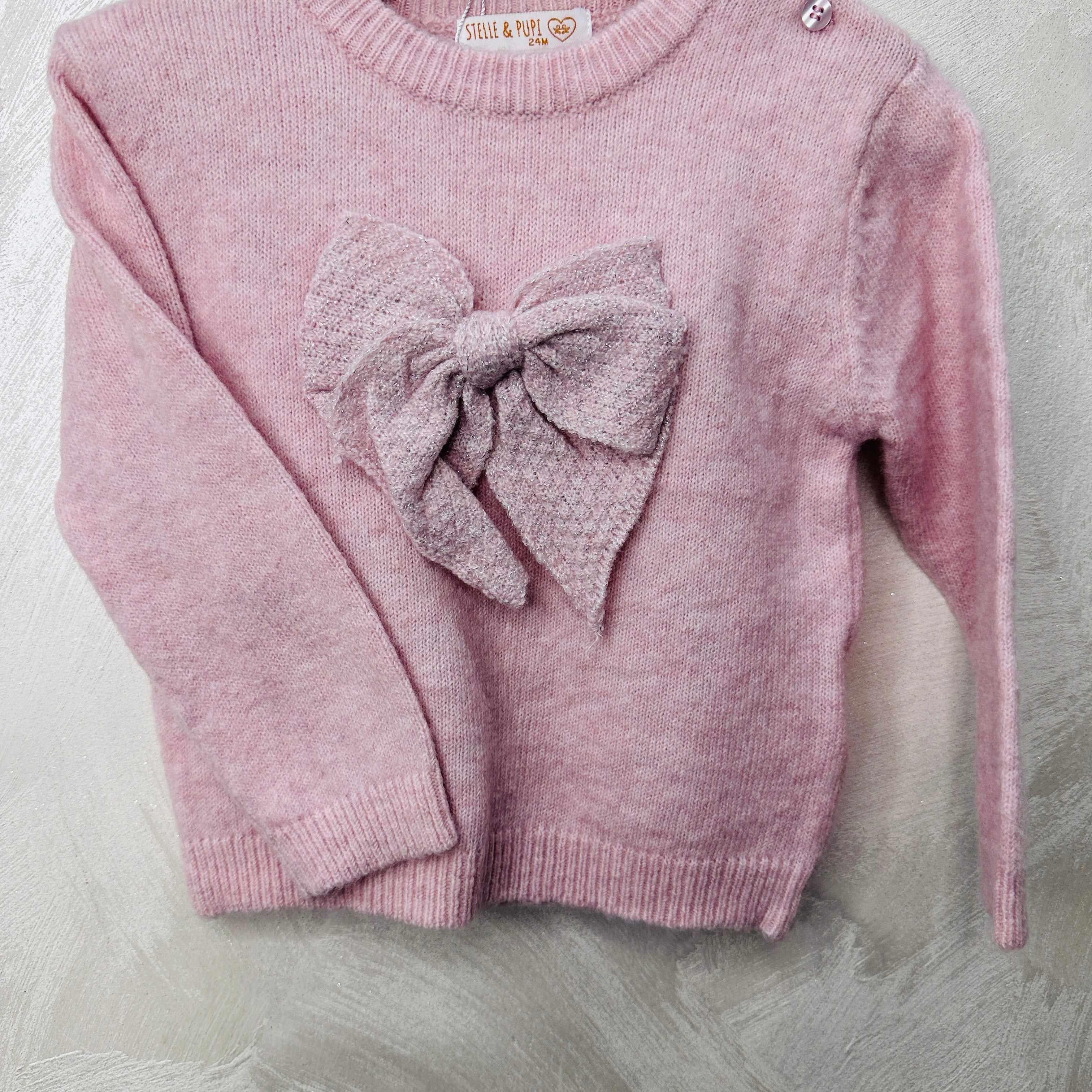 Maglioncino bimba fiocco Rosa