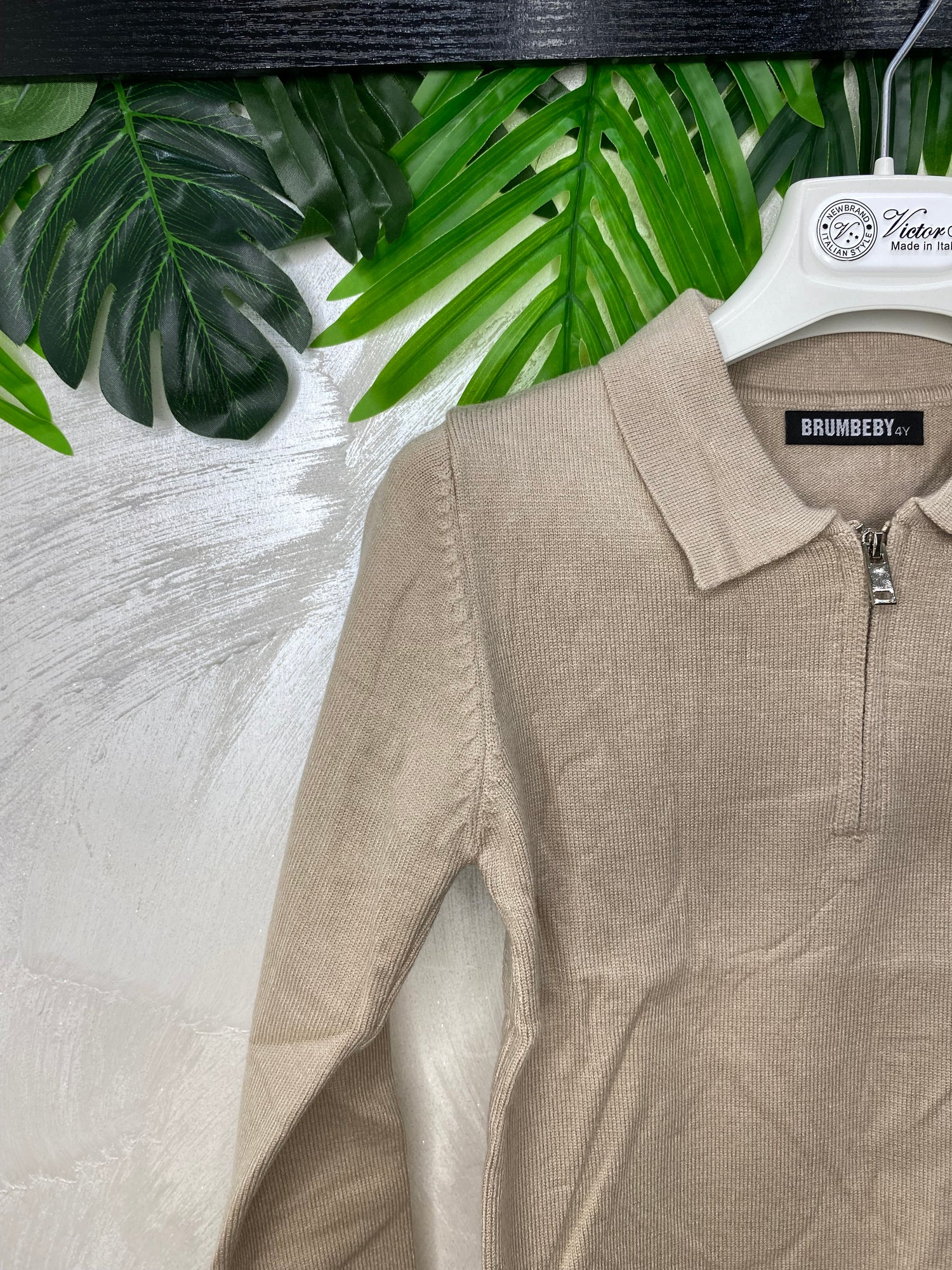 Maglioncino Zip Girocollo Style Fighetto  105 Beige