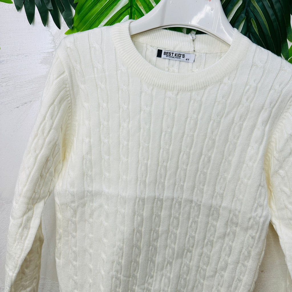 Maglioncino Trecce Bianco anni