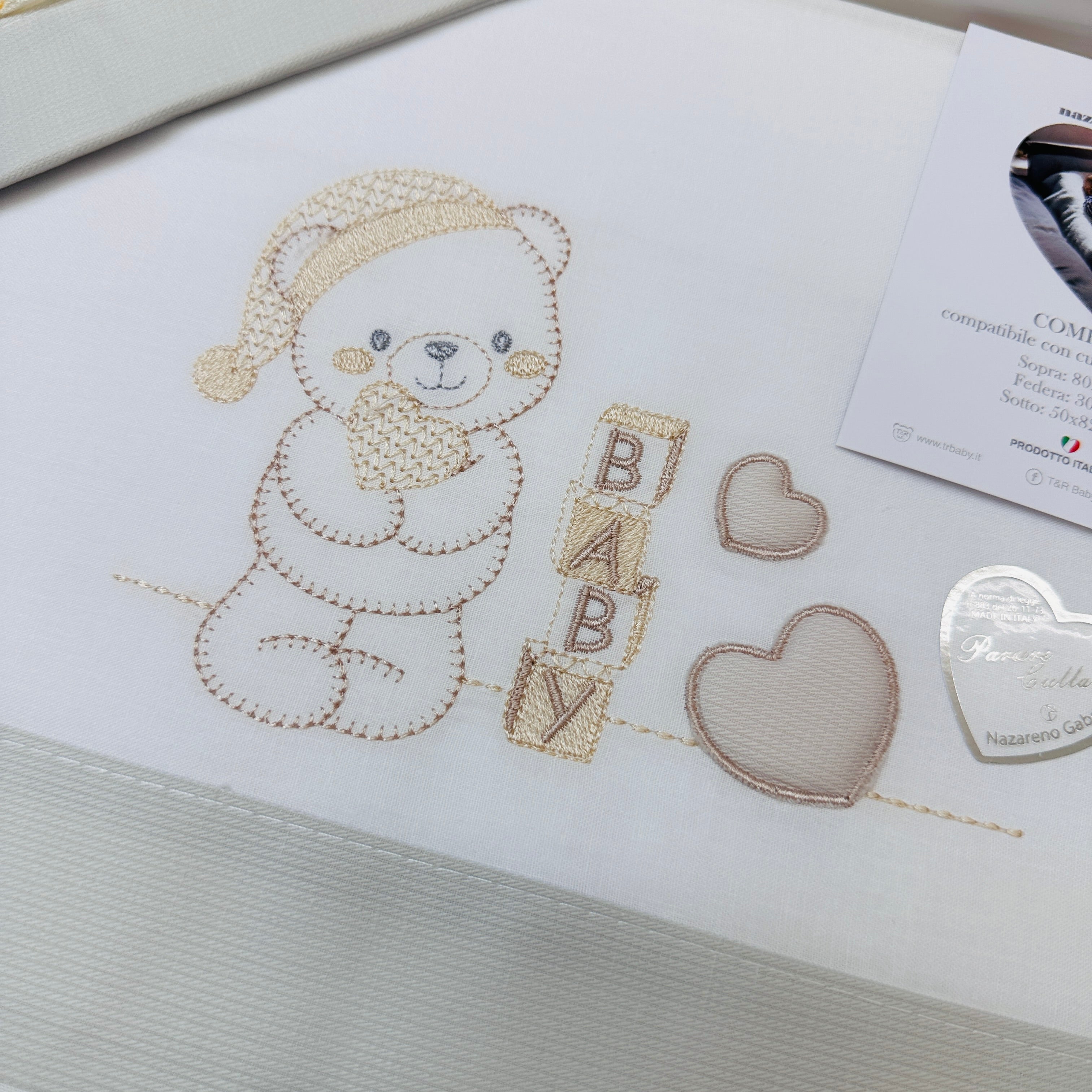 Set Lenzuola Next to me Orso Baby Panna 3016