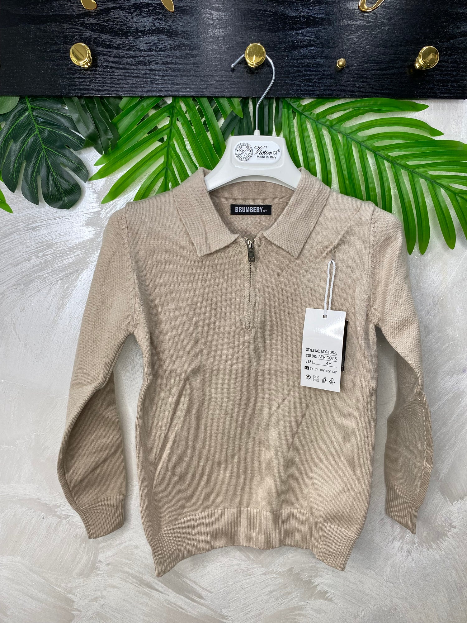 Maglioncino Zip Girocollo Style Fighetto  105 Beige