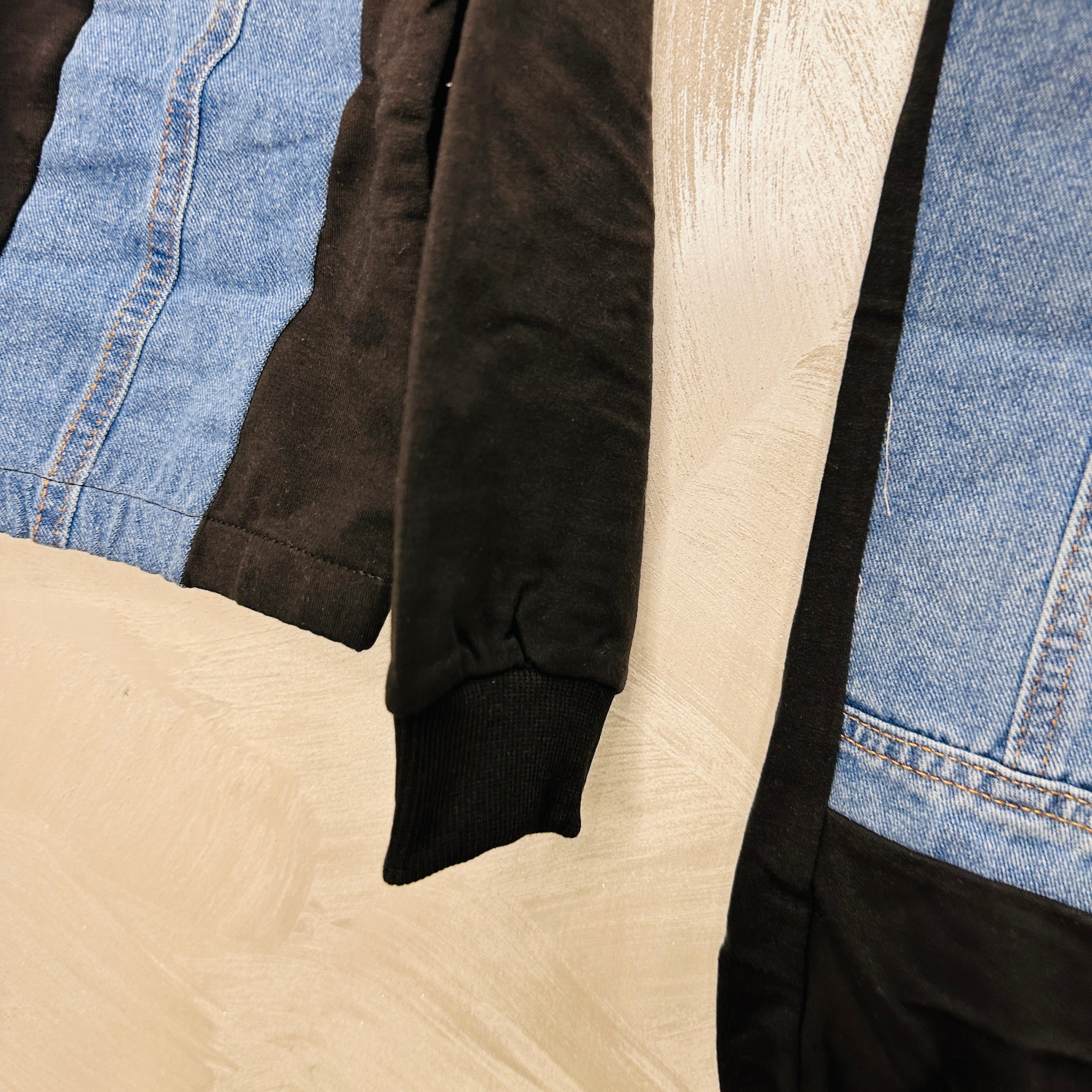 Tuta Style Denim nera Felpata