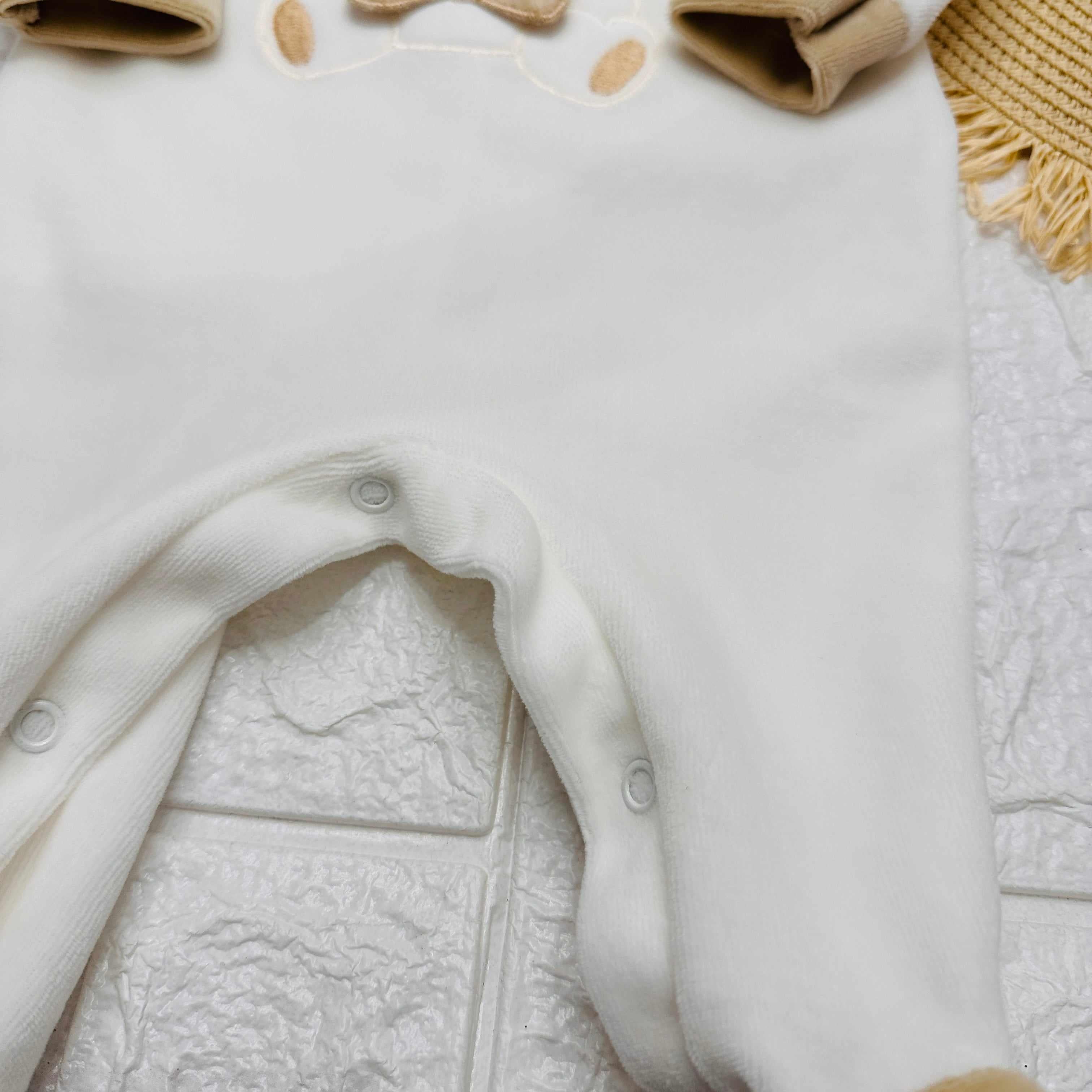 Tutina ciniglia orso bianco beige 30411