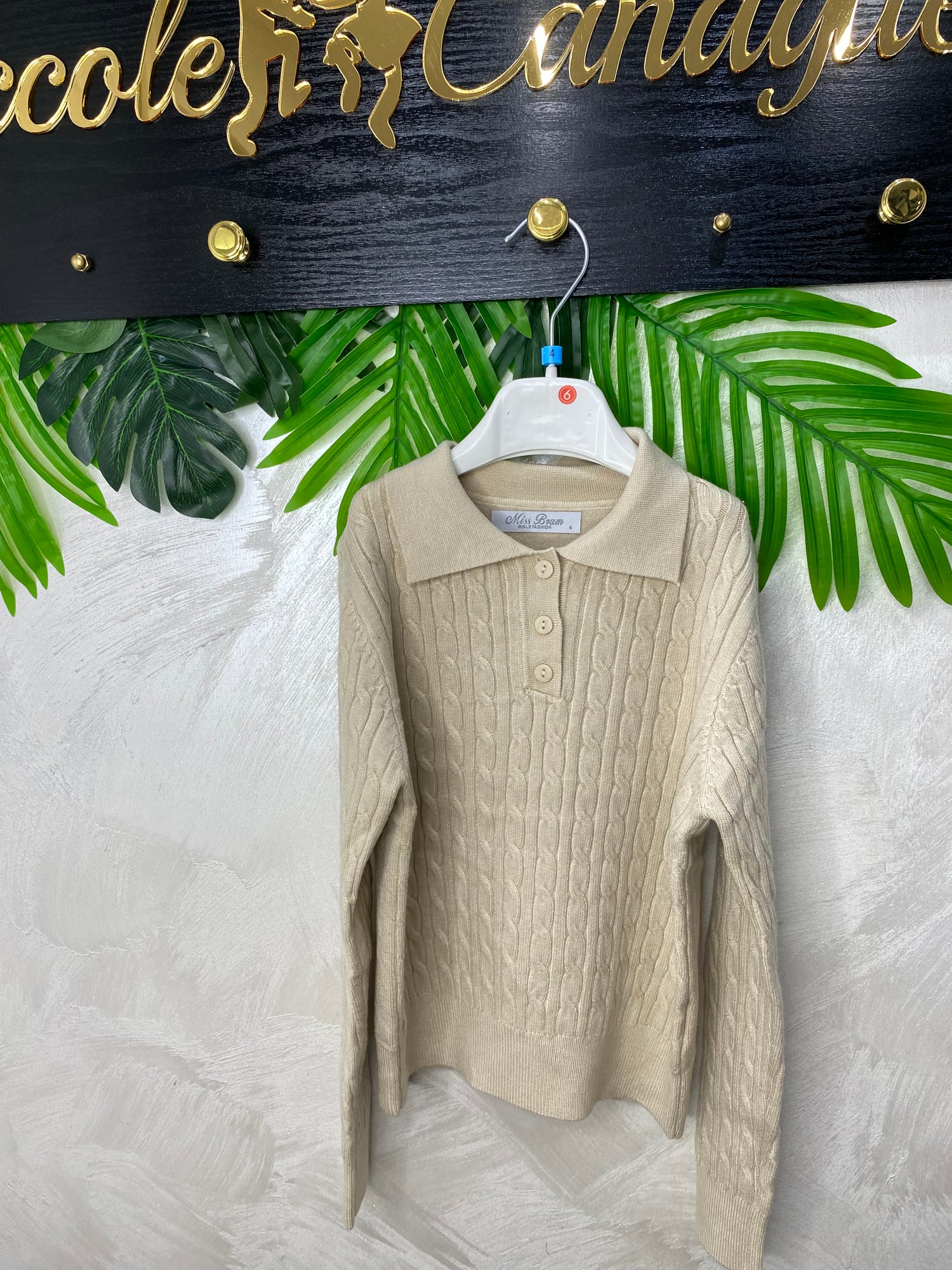 Maglioncino Girls Elegant Chic 2237 Beige