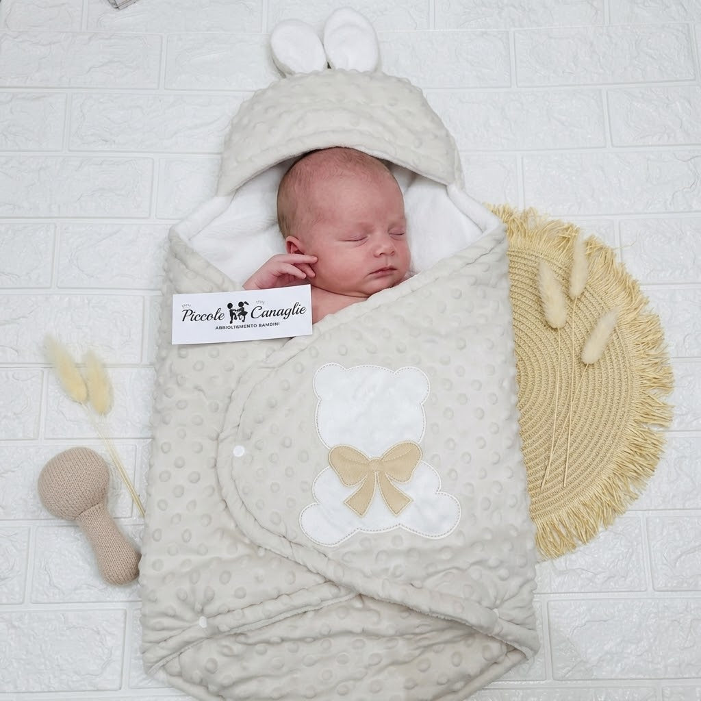 Baby Sacco Orso Fiocchetto Dis. 1amore Tortora  5794