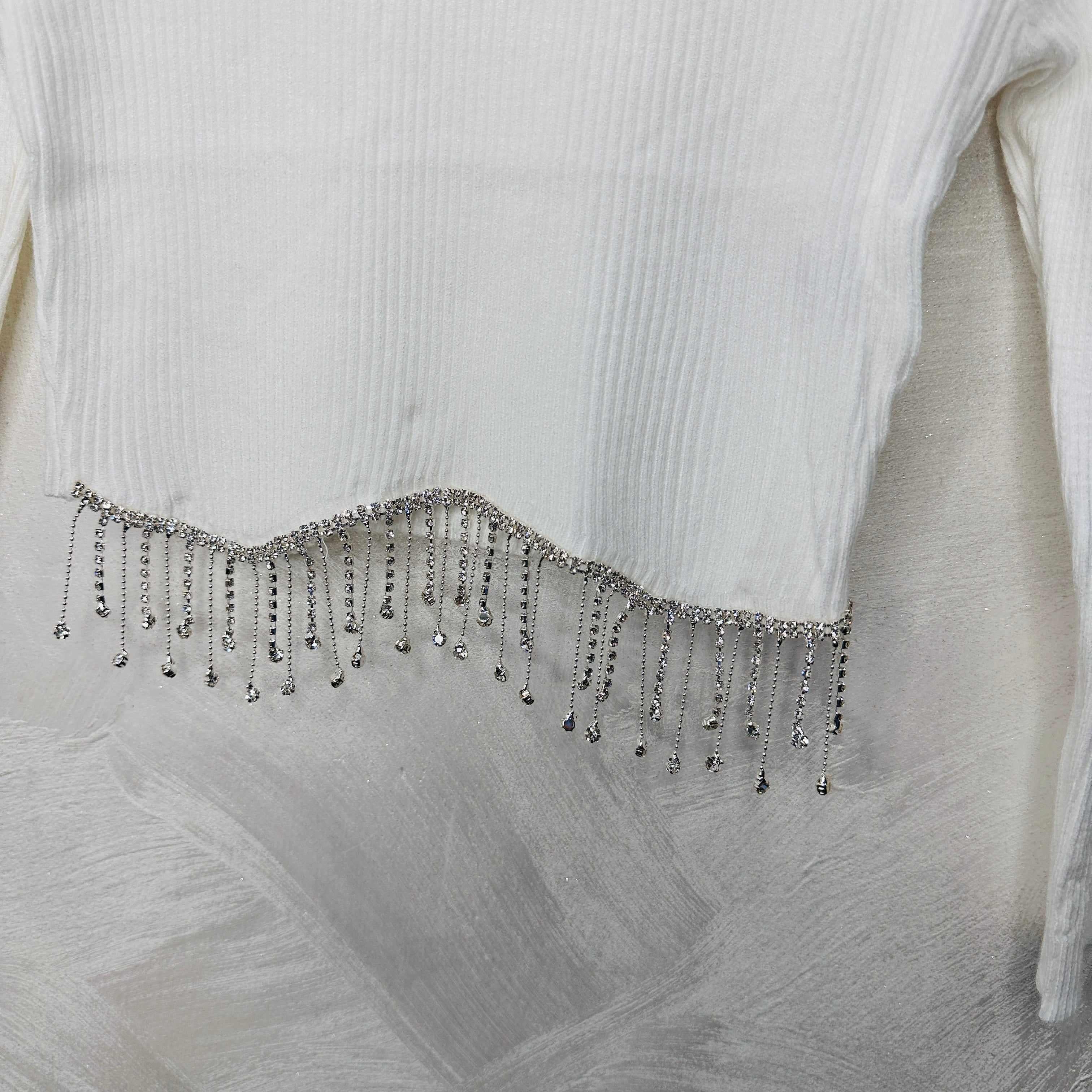 Maglioncino Bimba pendenti bianco