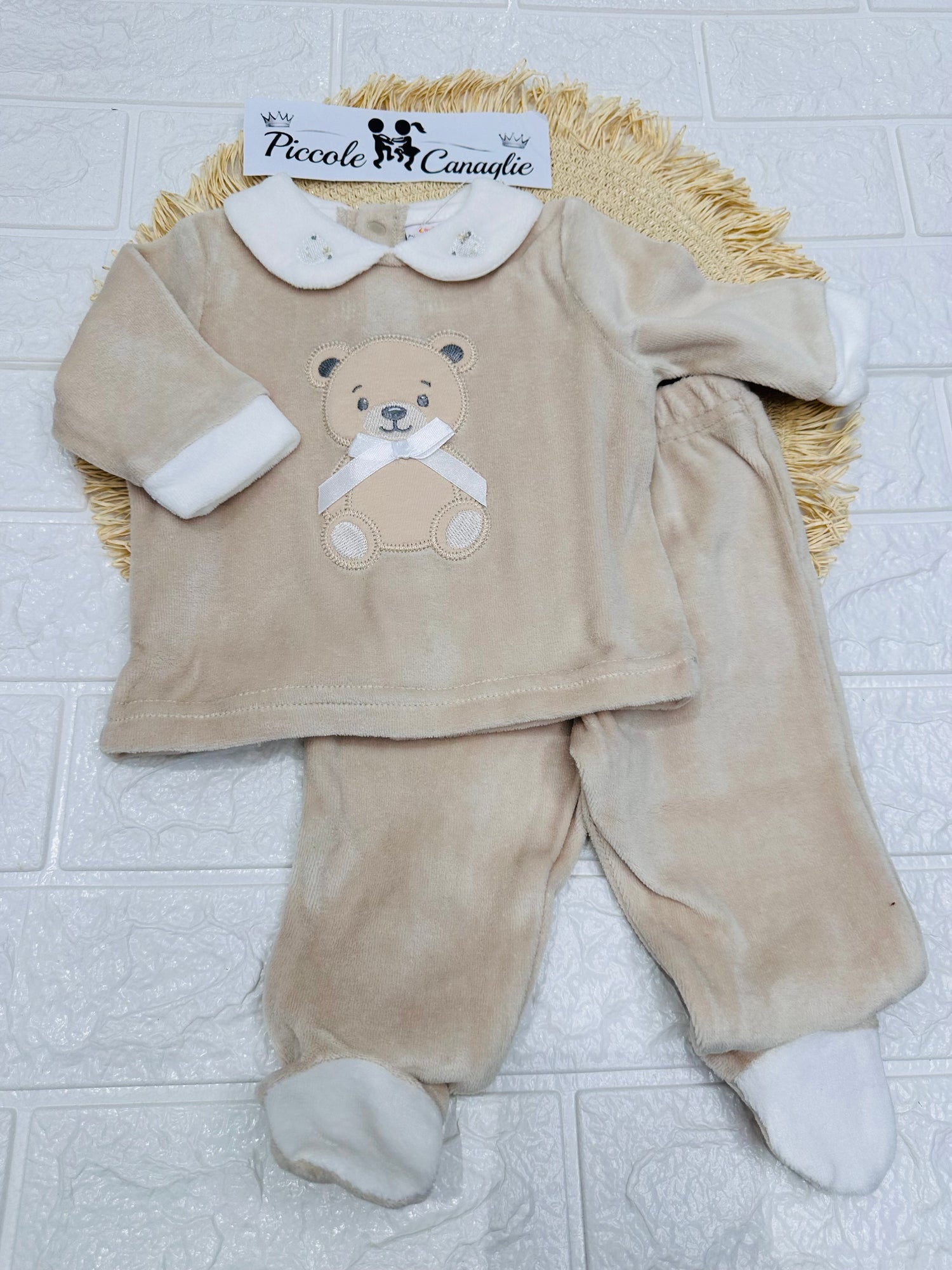 Tutina Completo Ciniglia Orsetto Beige Prxb505/5f