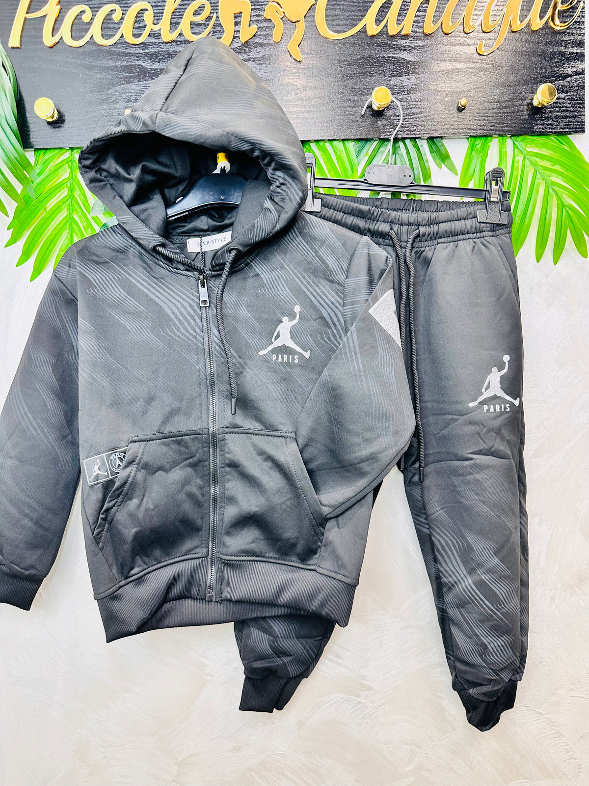 Tuta Completo Style Jordan Paris⚽️ Nera Argento Ffb180