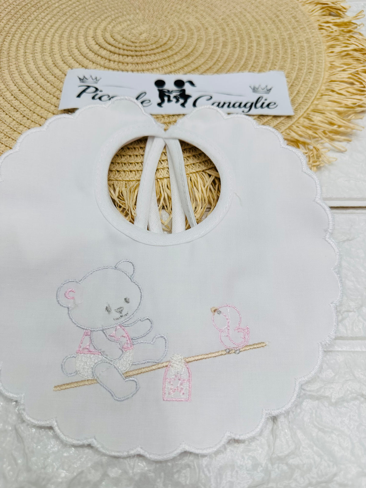 Bavetta Orso Uccellino Tenero Rosa Bv003099
