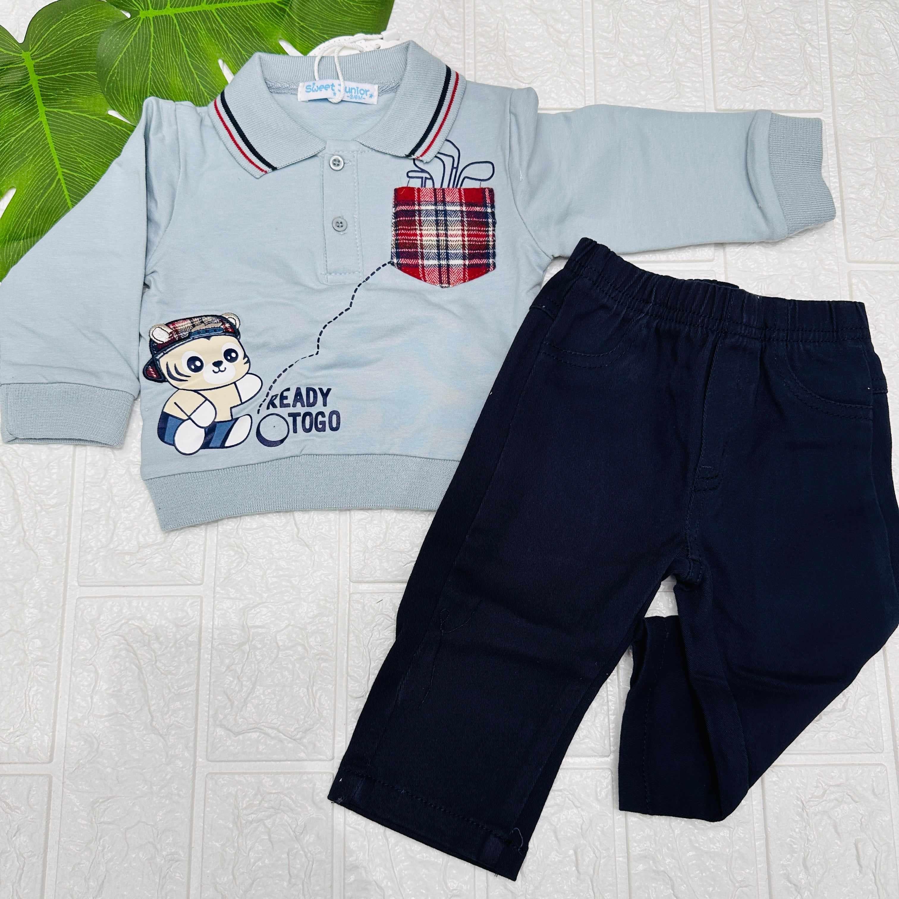 Completo Polo Bimbo celeste