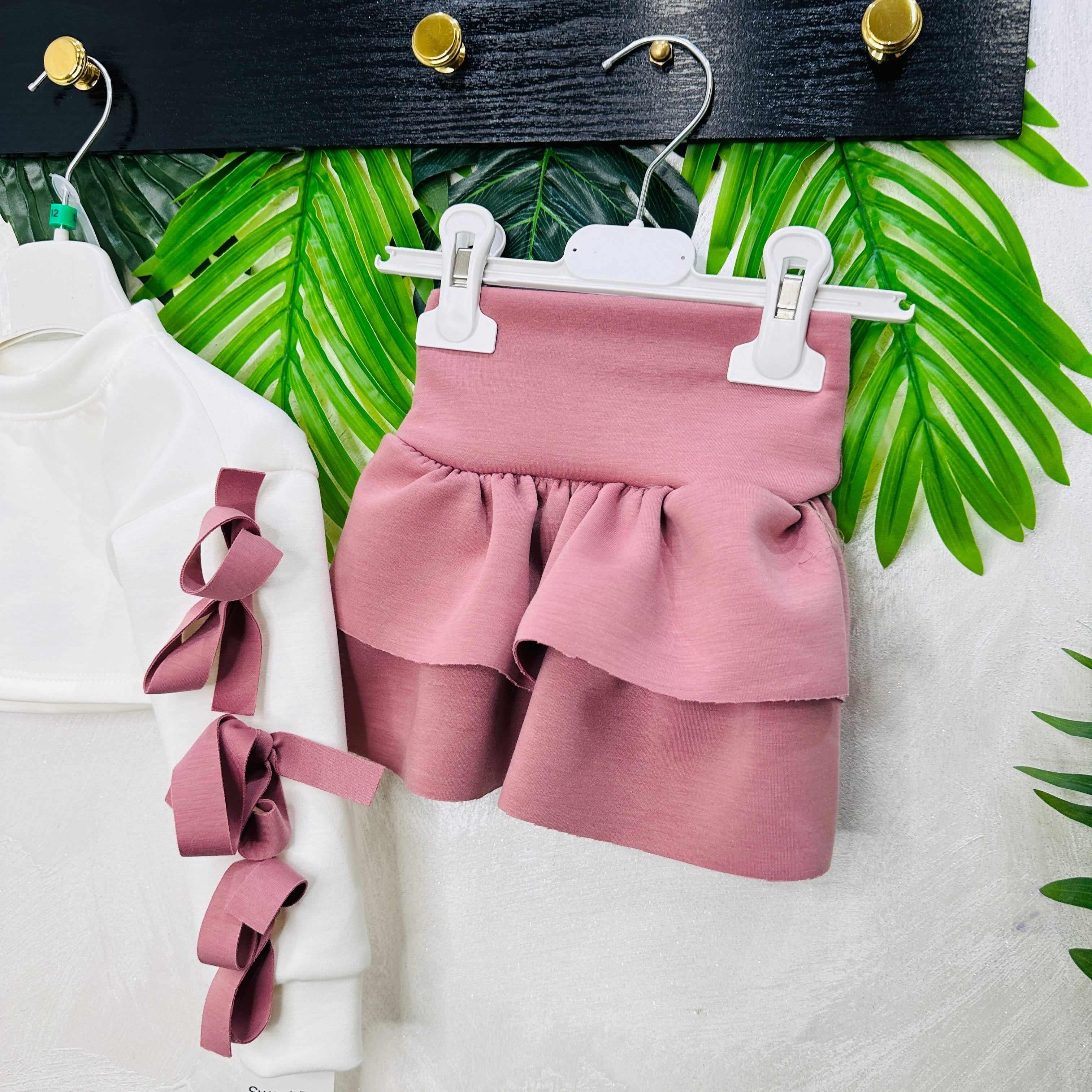 Completo fiocchetti  Rosa
