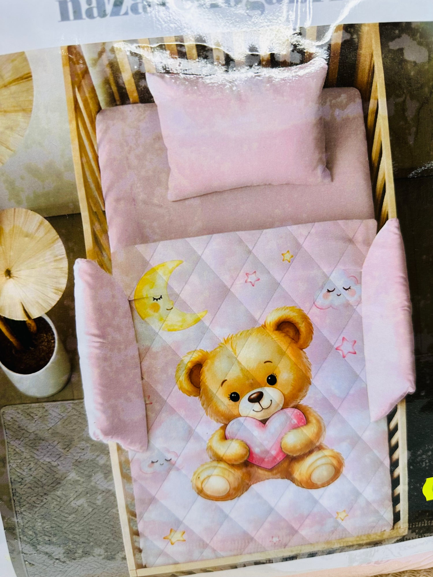Trapunta Culla Orsetto Cuoricione ❤️ Dim 110x140 Rosa