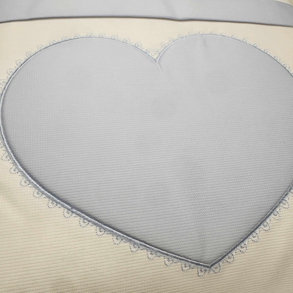 Set completo carrozzina cuore celeste