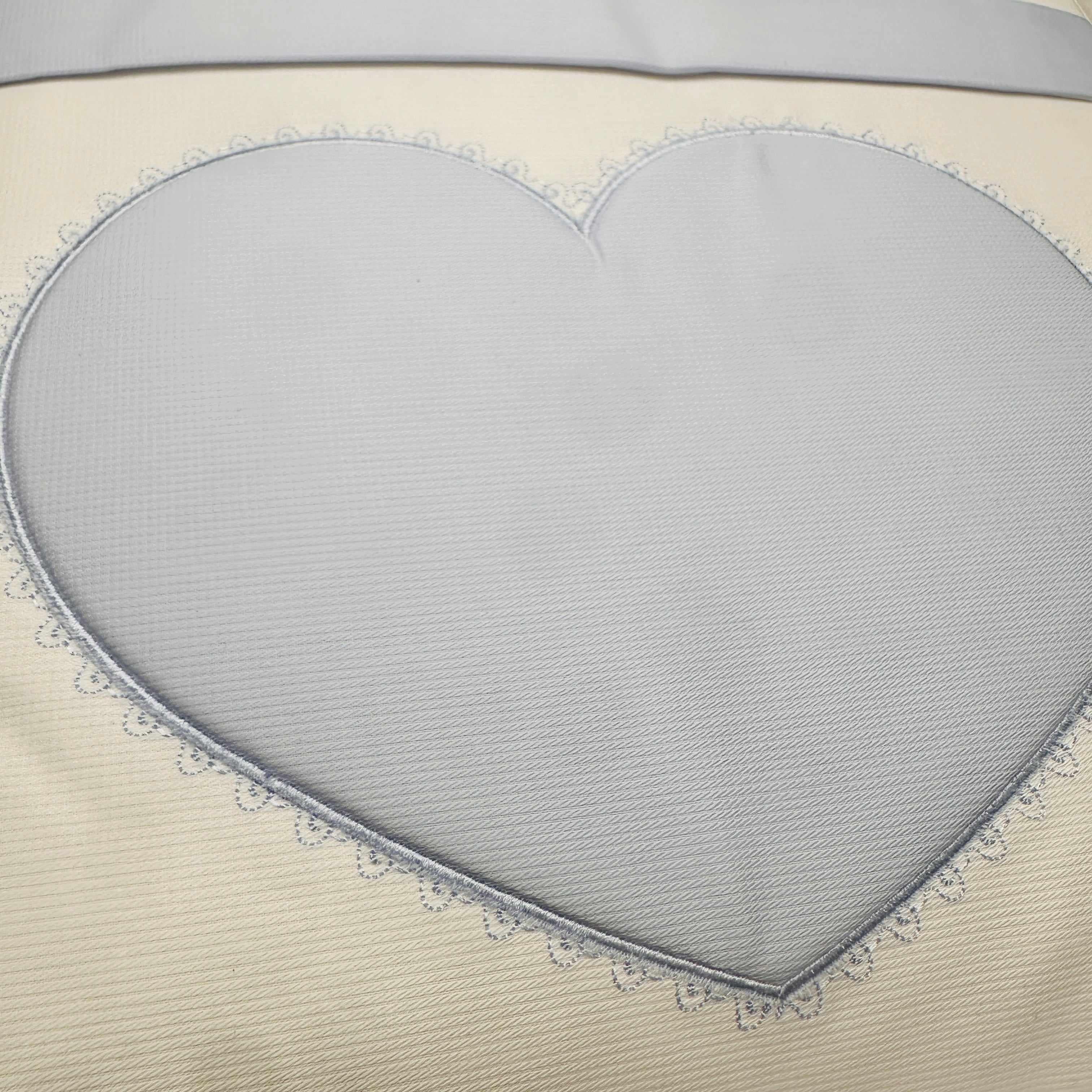 Set completo carrozzina cuore celeste