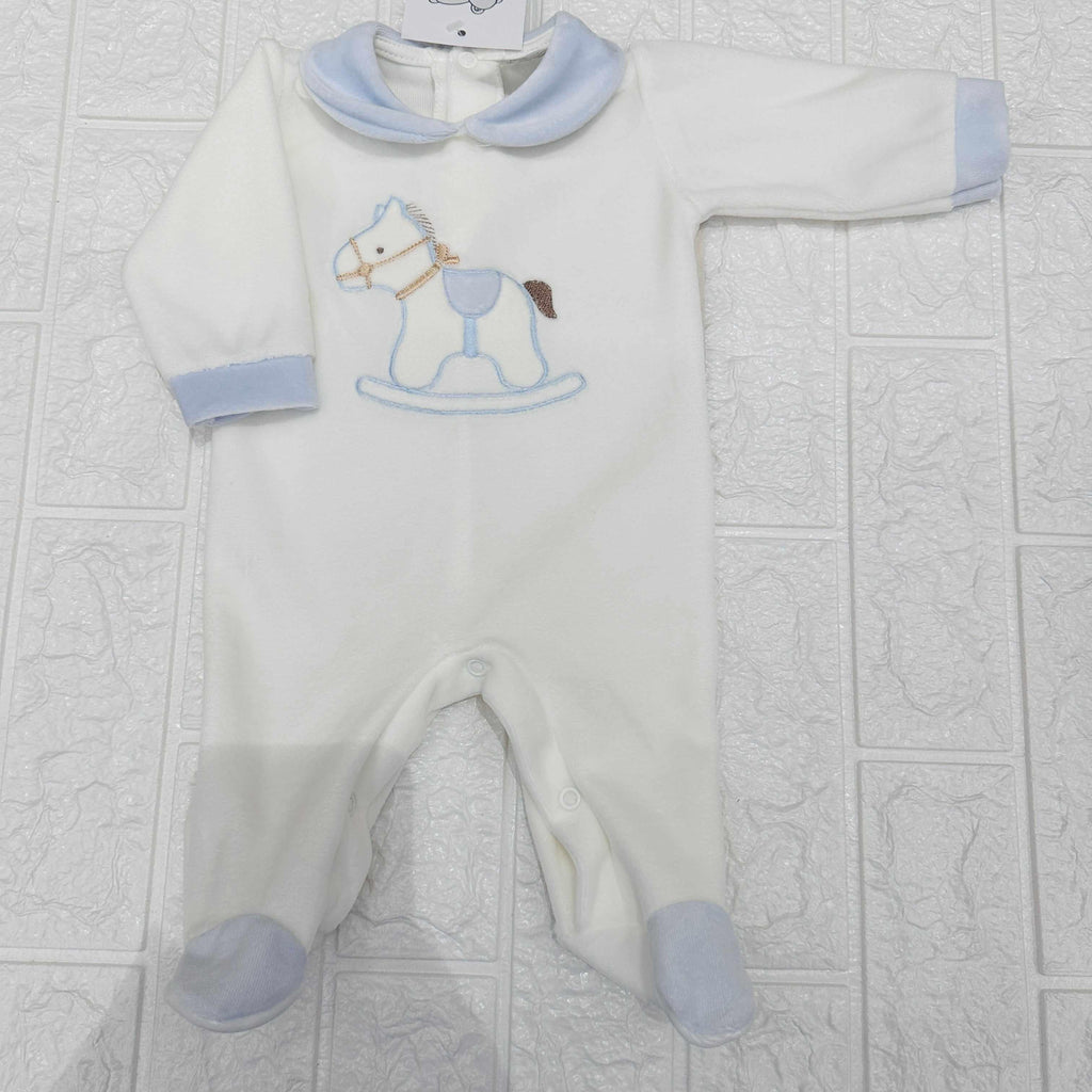 Tutina cavallino ciniglia celeste