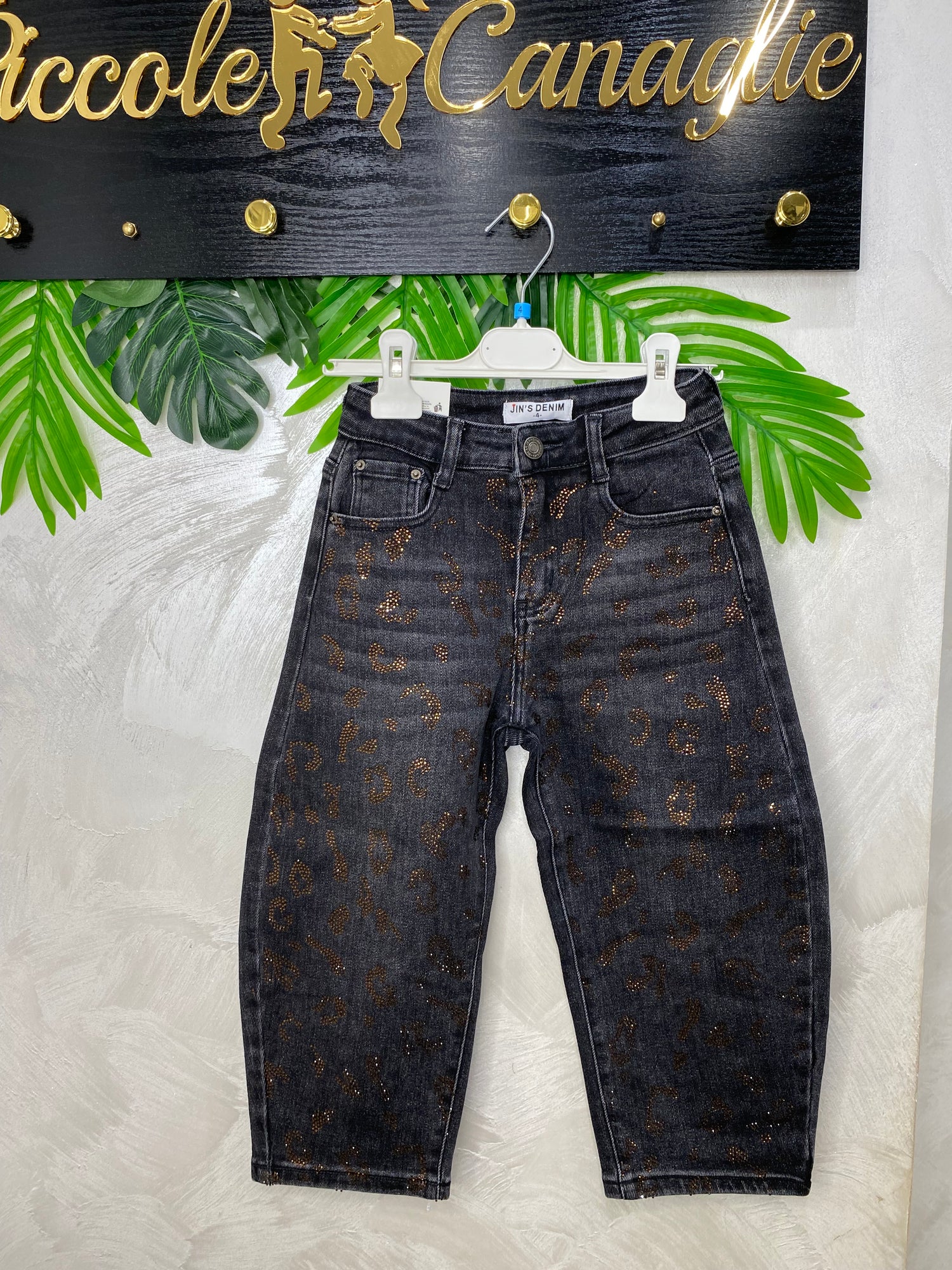 Jeans Trama Maculato Brown Brillantini Chic Hm25