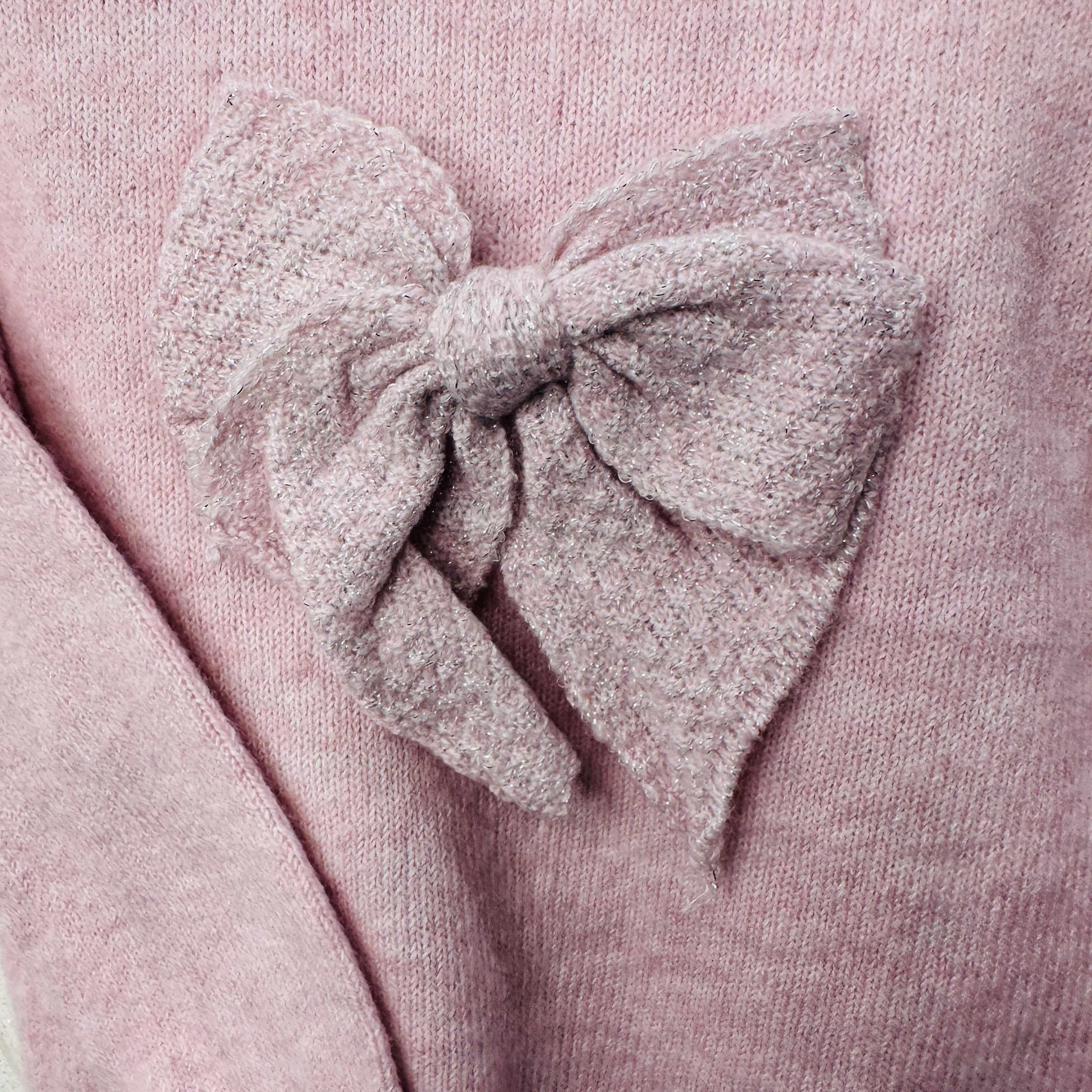Maglioncino bimba fiocco Rosa