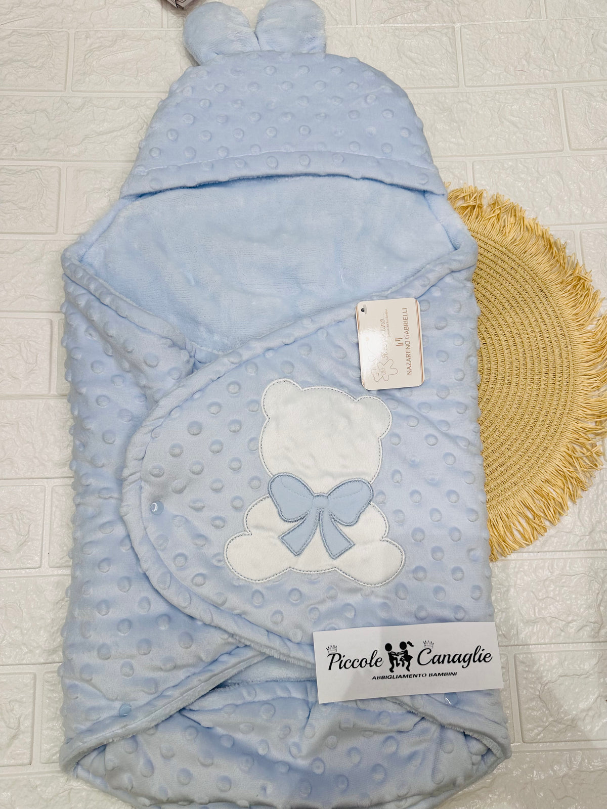 Baby Sacco Orso Fiocchetto Dis. 1amore Celeste 5794