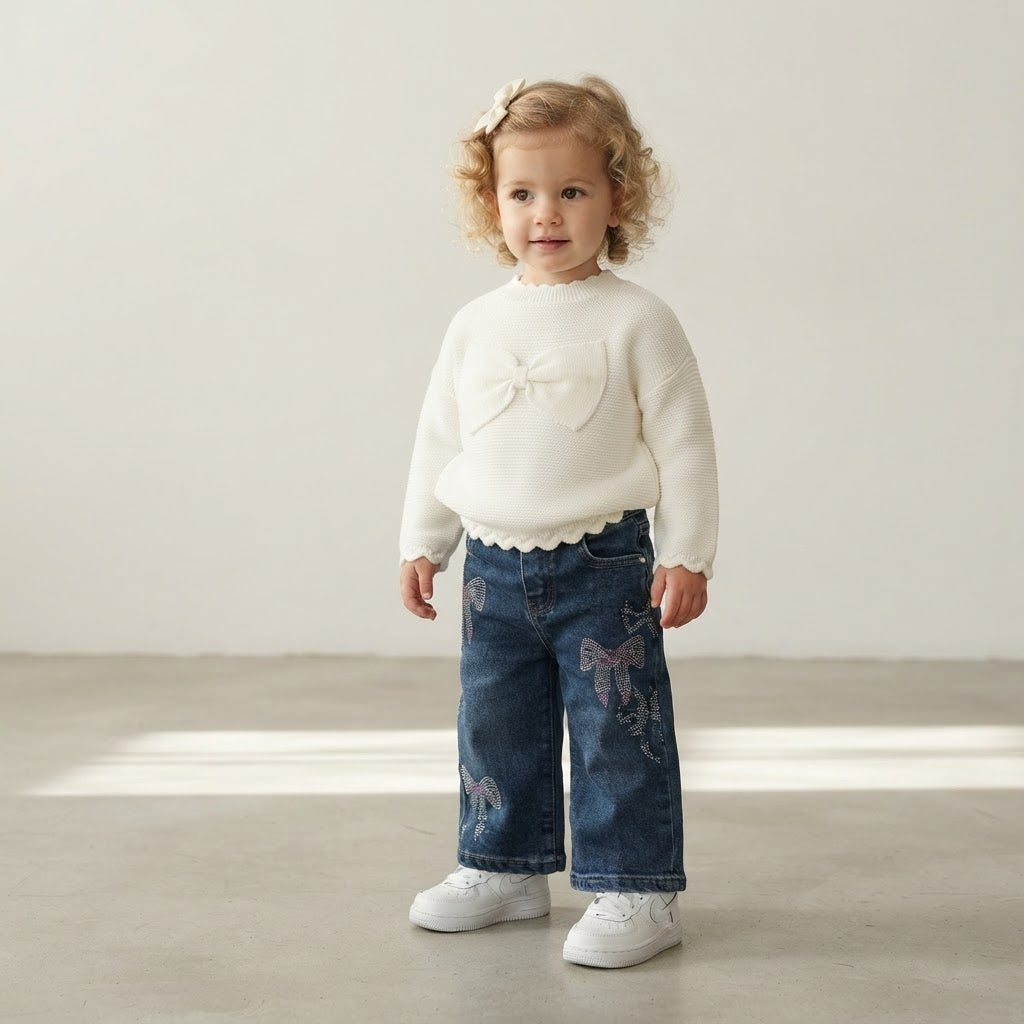 Completo Denim Fiocchettino Panna W7330