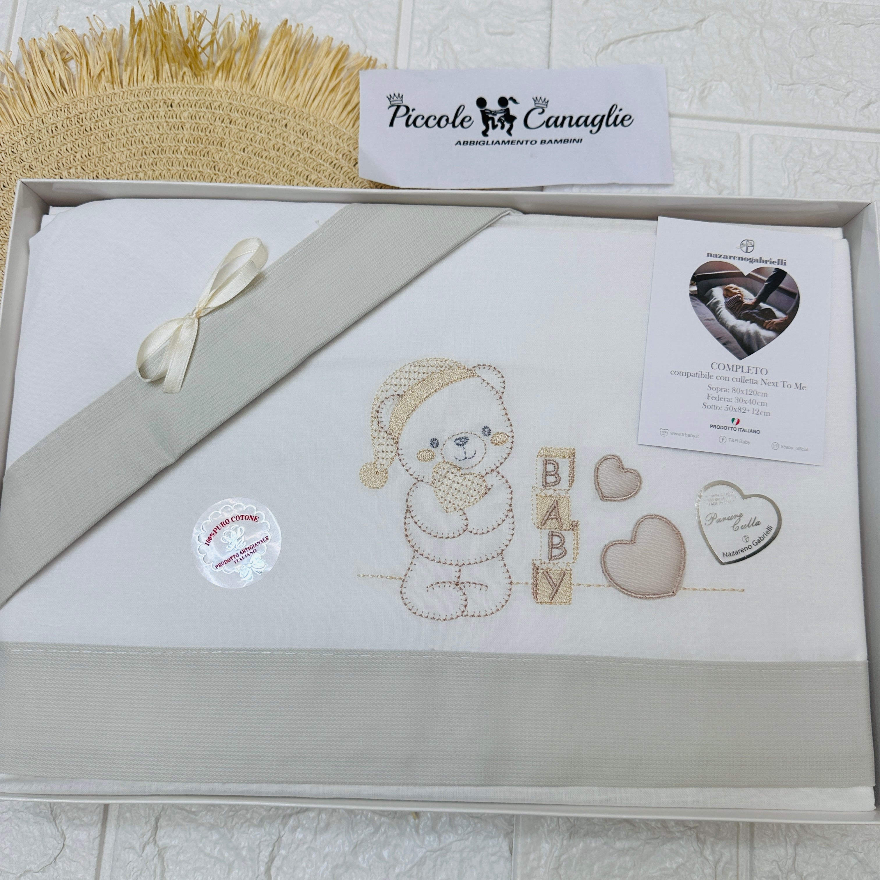 Set Lenzuola Next to me Orso Baby Panna 3016