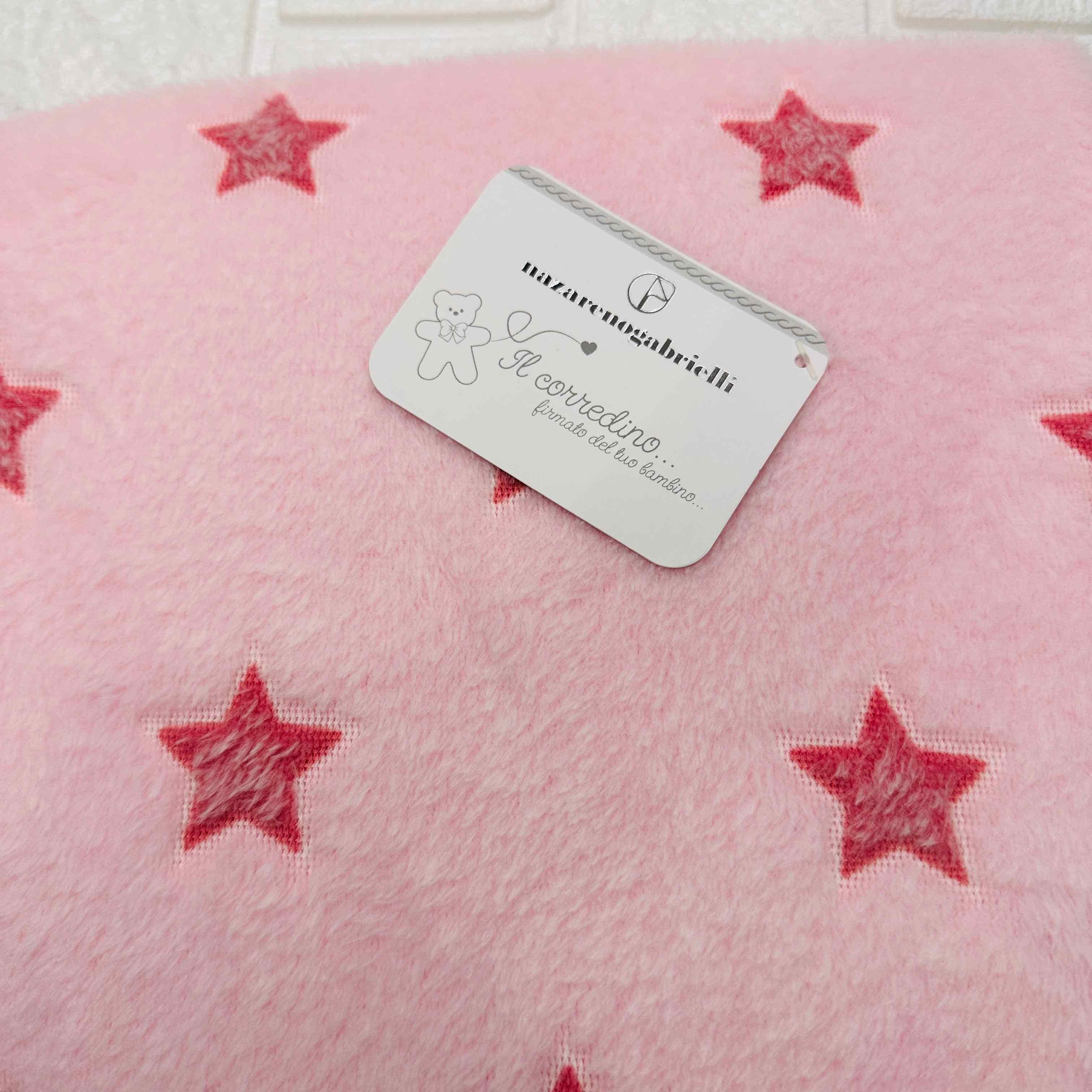 Coperta in Pile Stelle rosa