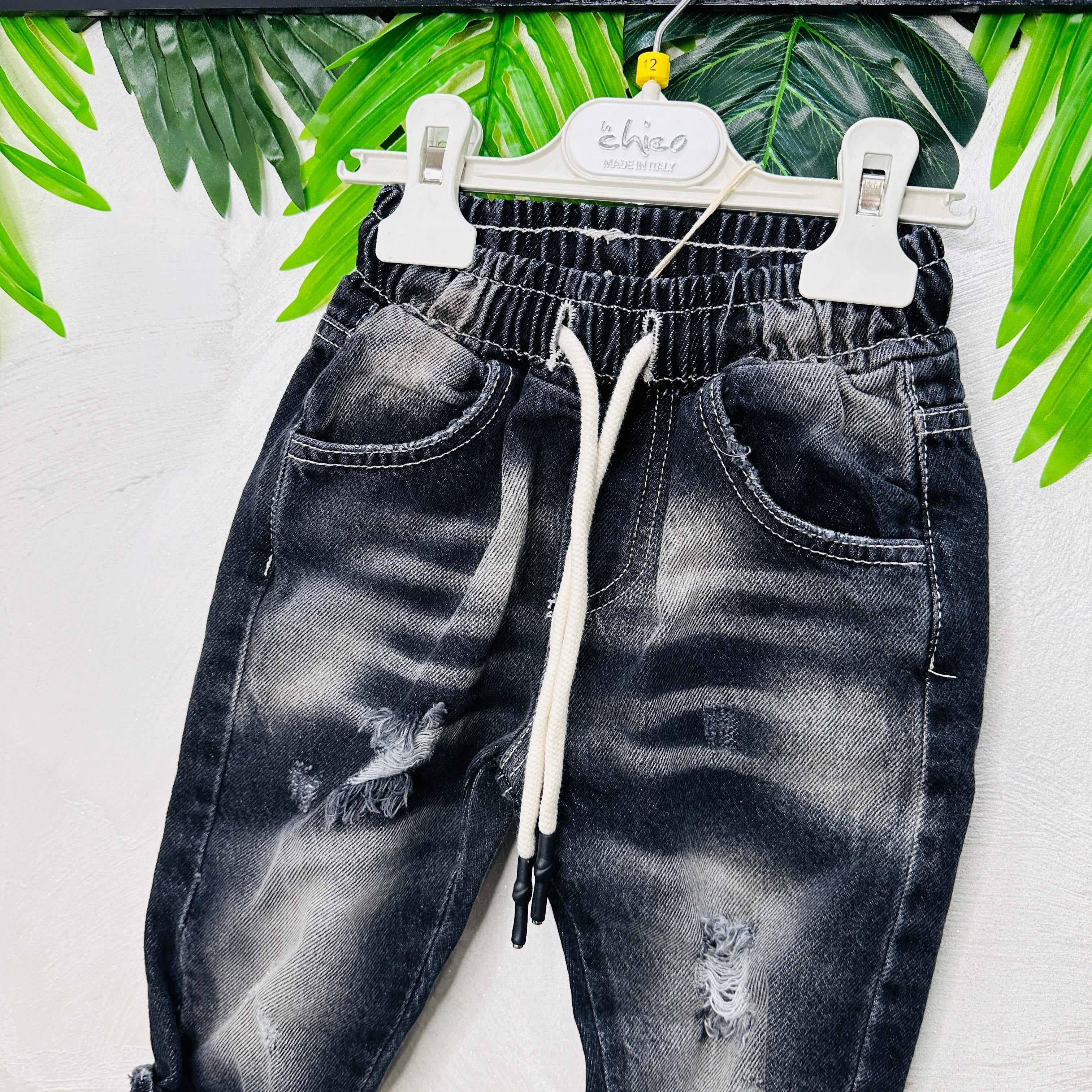 Jeans elastico sfumato Nero mesi
