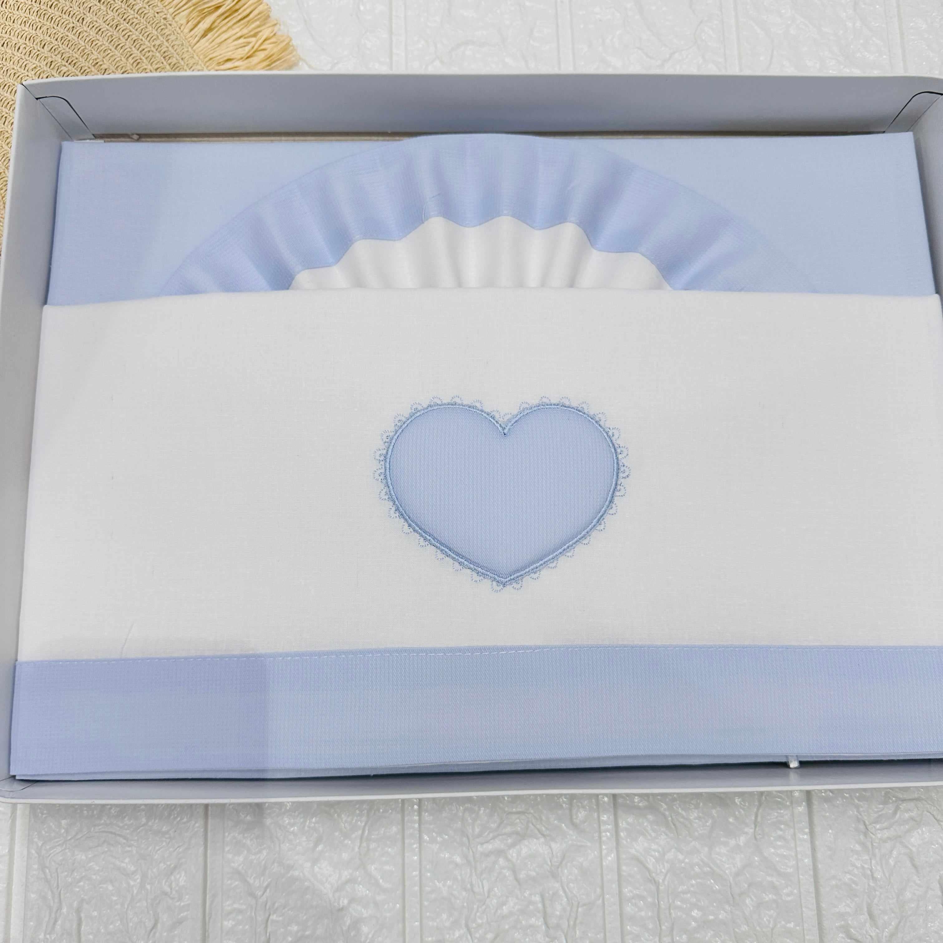 Lenzuola culla cuore Celeste 🩵 ART LL018105R