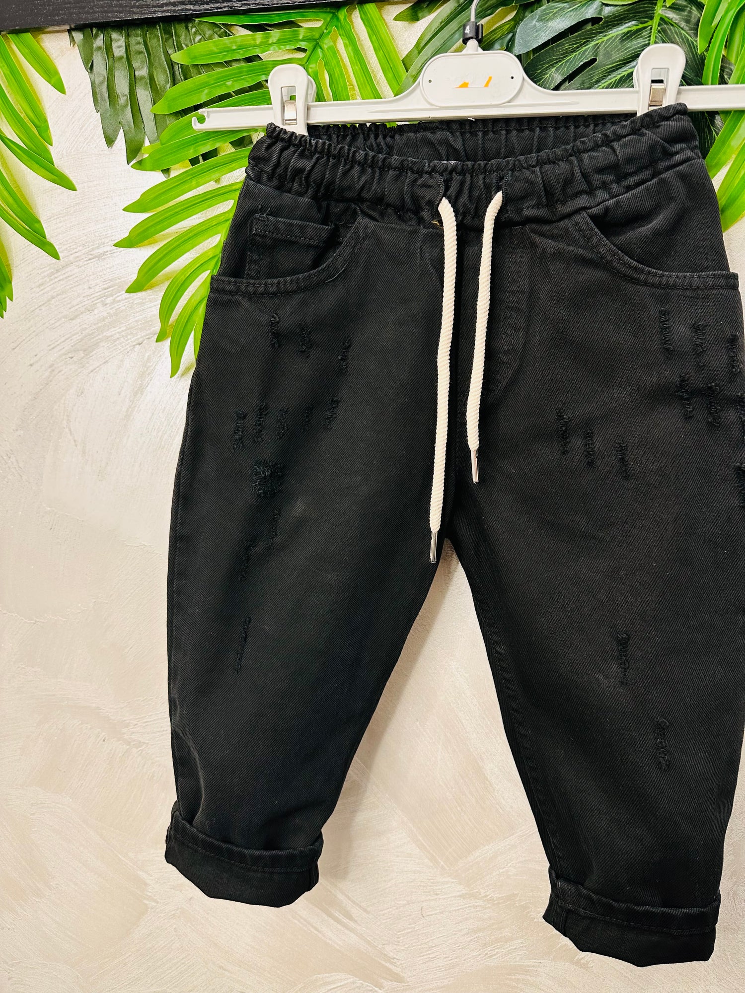 Jeans Nero Con Elastico 41304