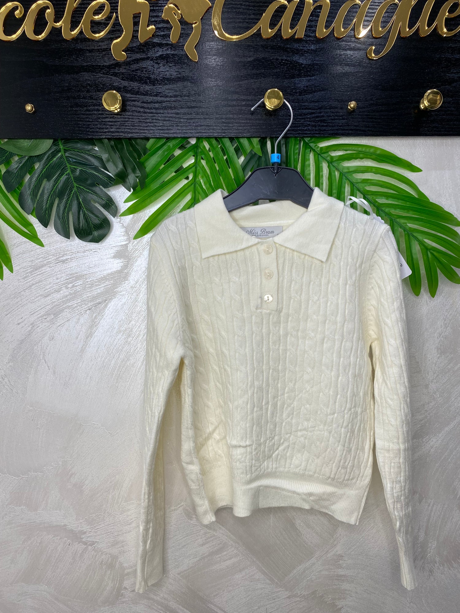 Maglioncino Girls Elegant Chic 2237 Panna