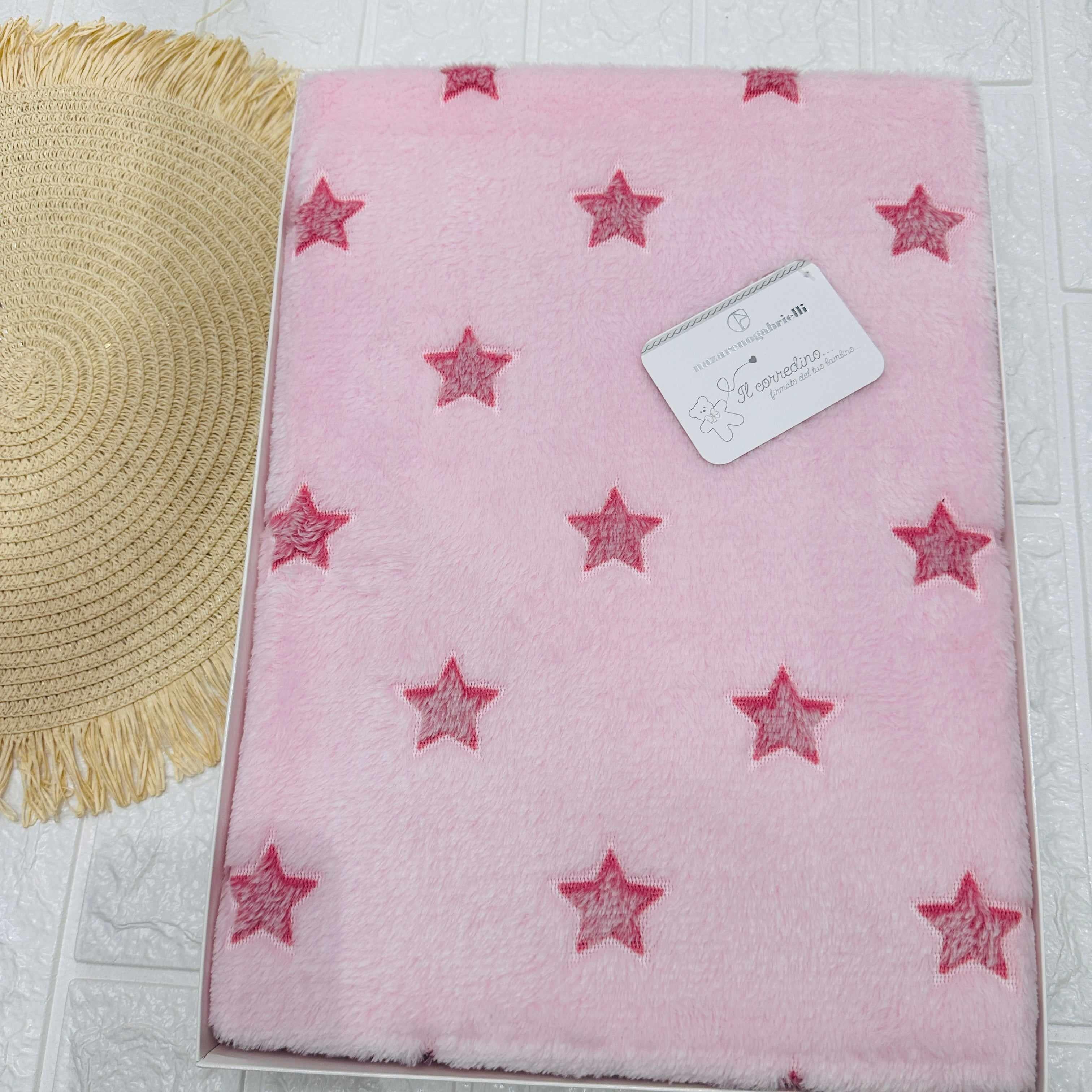 Coperta  Culla stelle rosa dim100x104