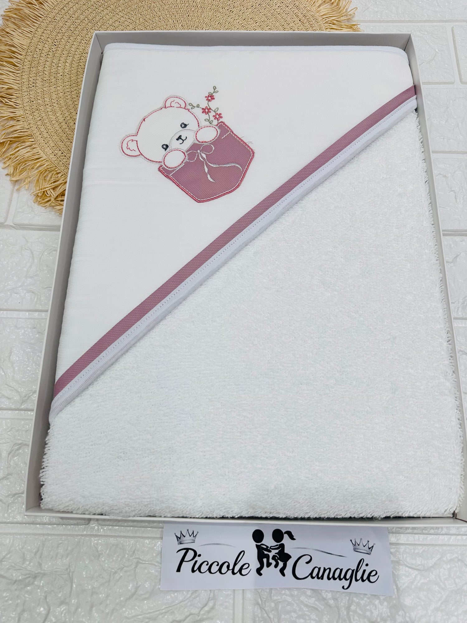 Accappatoio Orso Taschino Rosa Antico At001173
