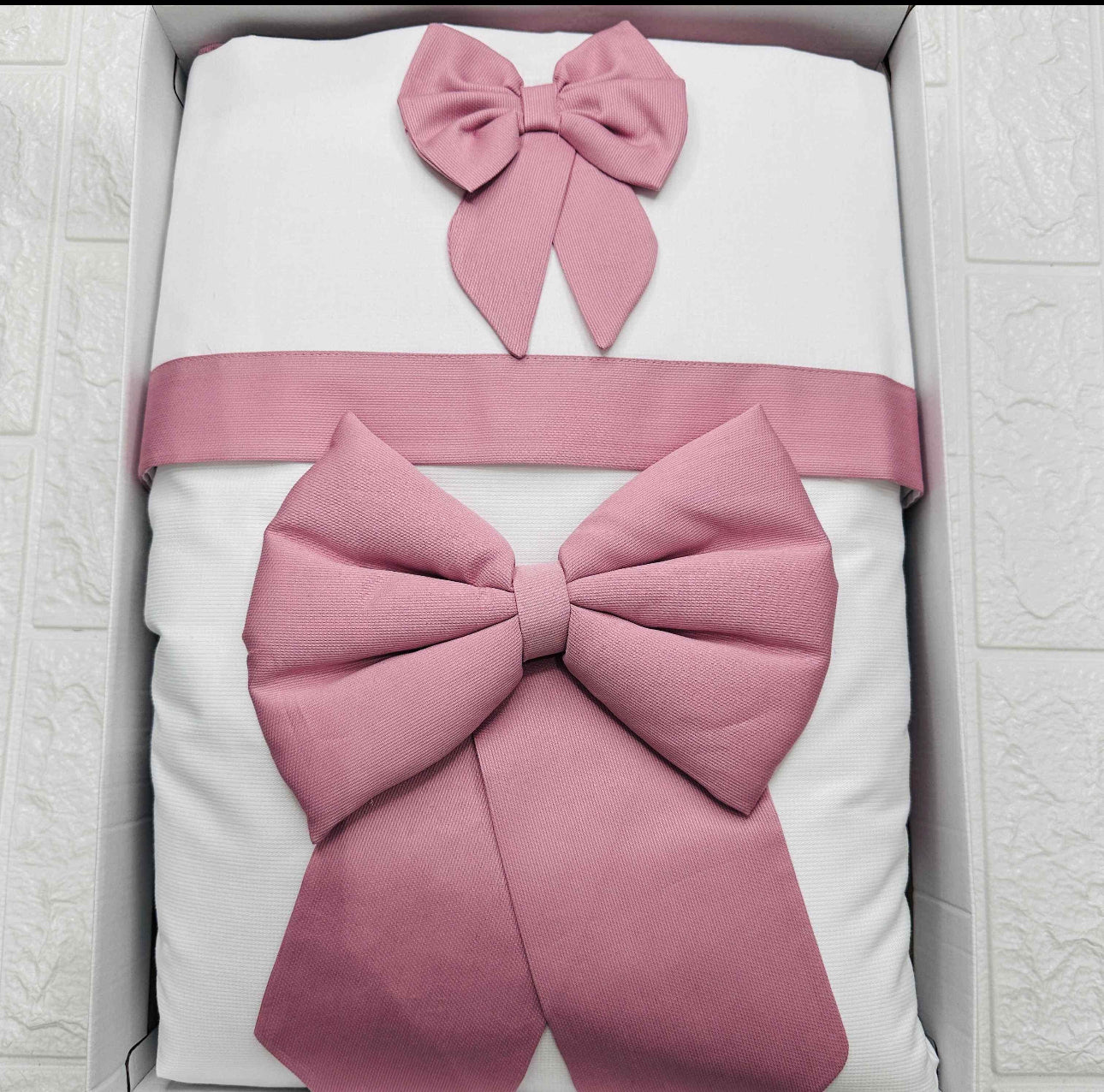 Set Nascita Fiocco rosa antico