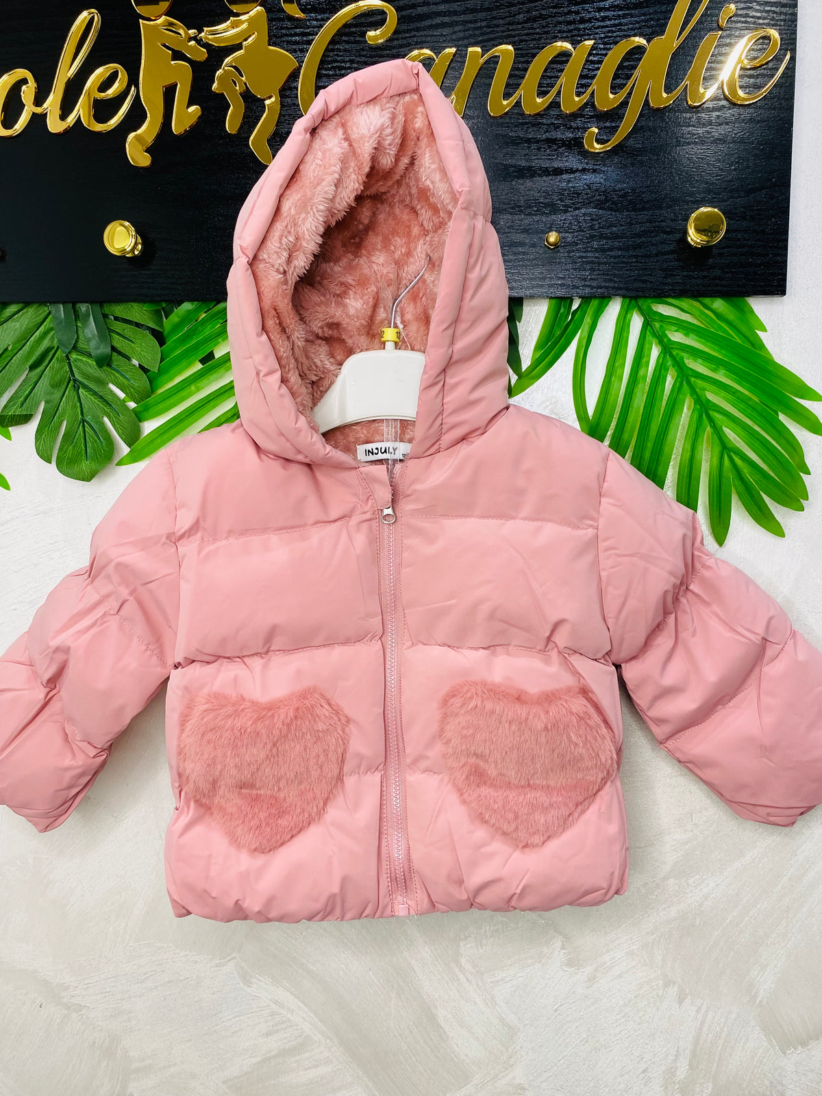 Giubbotto Cuore Pelliccia Ly2382 Rosa Antico